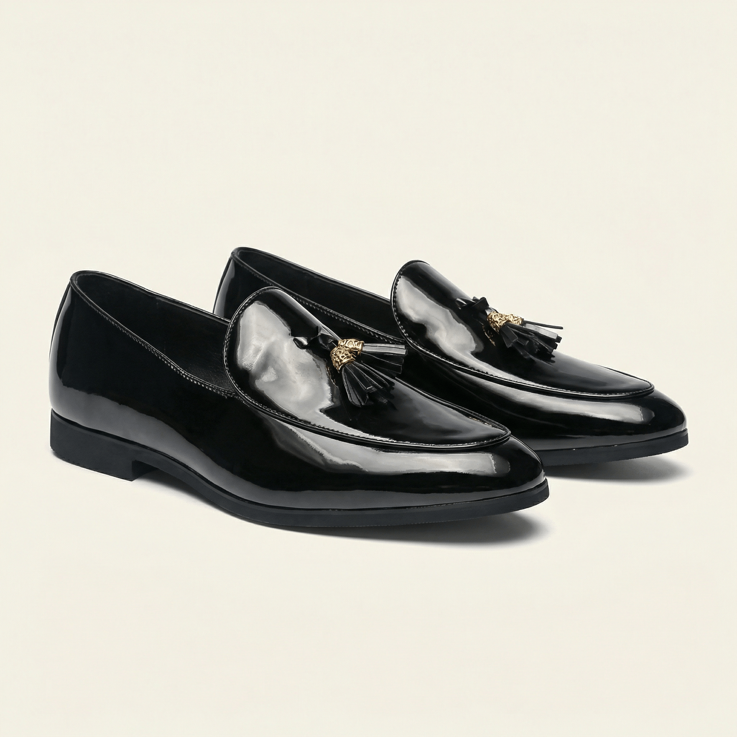 Mocassin Habillé à Glands en Cuir Verni