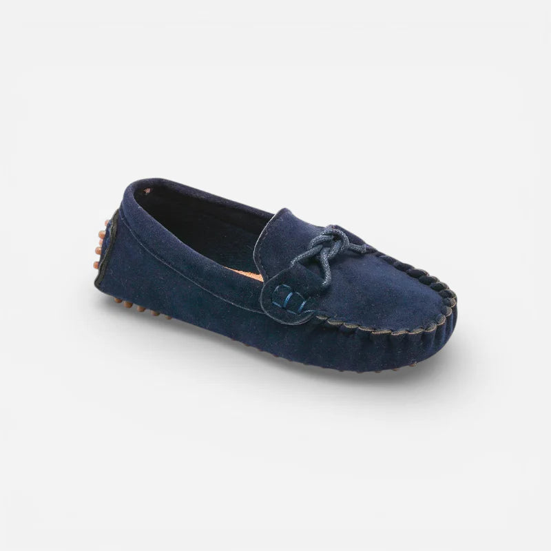 Mocassin Bleu Marine En Daim Enfant Bateau