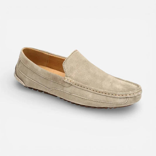 Mocassin En Daim Beige Pour Homme