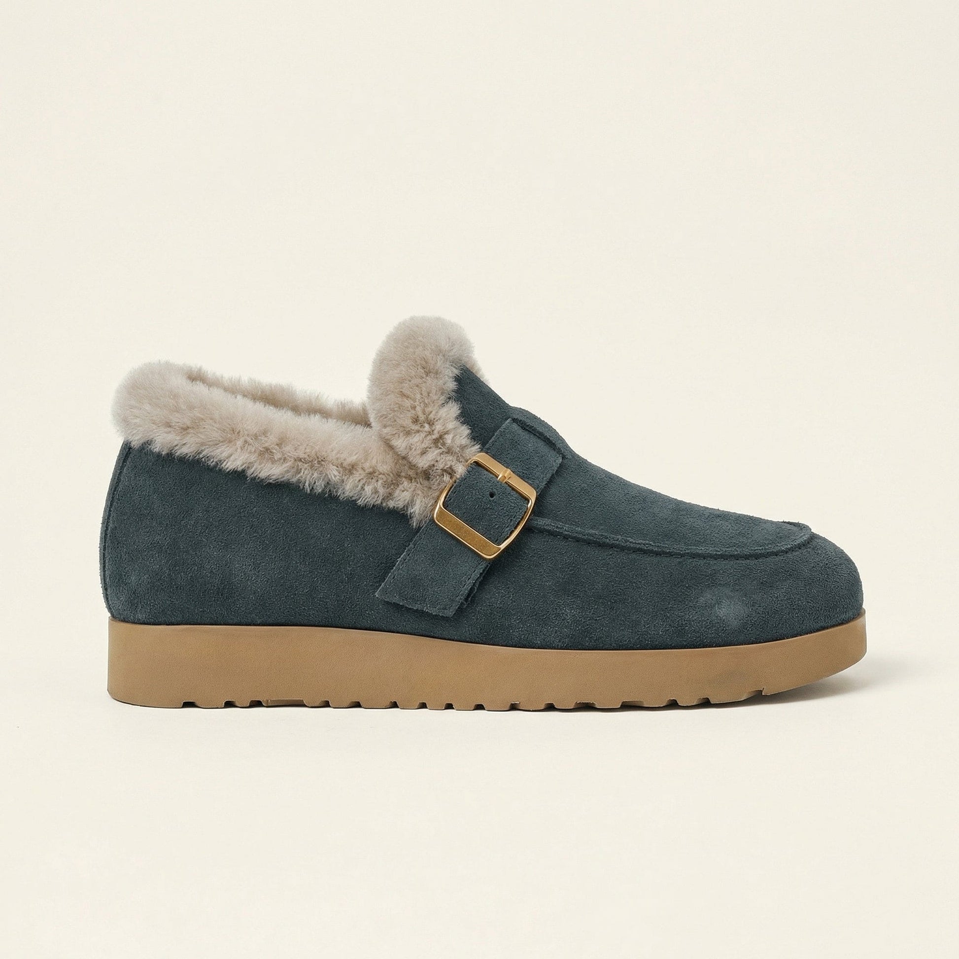Chausson Mocassin Femme Fourré à Semelle Épaisse