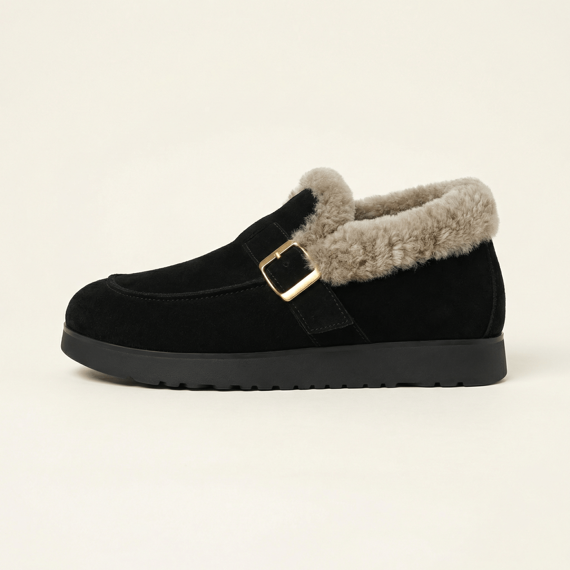 Chausson Mocassin Femme Fourré à Semelle Épaisse