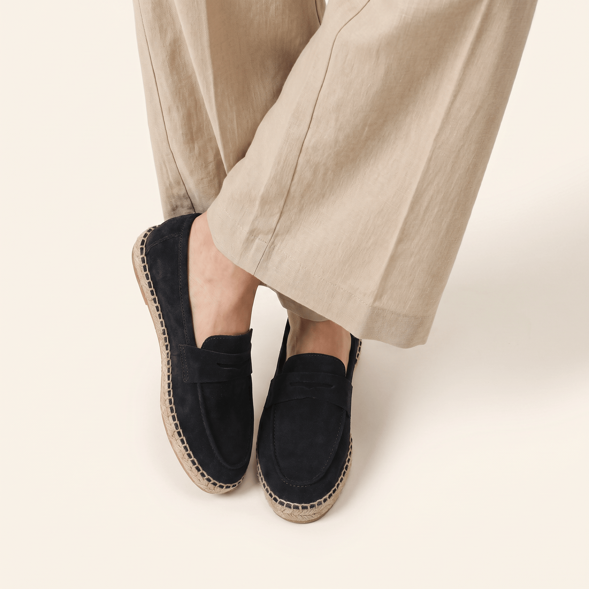 Espadrilles Mocassins Femme en Daim Chaussures d'Été