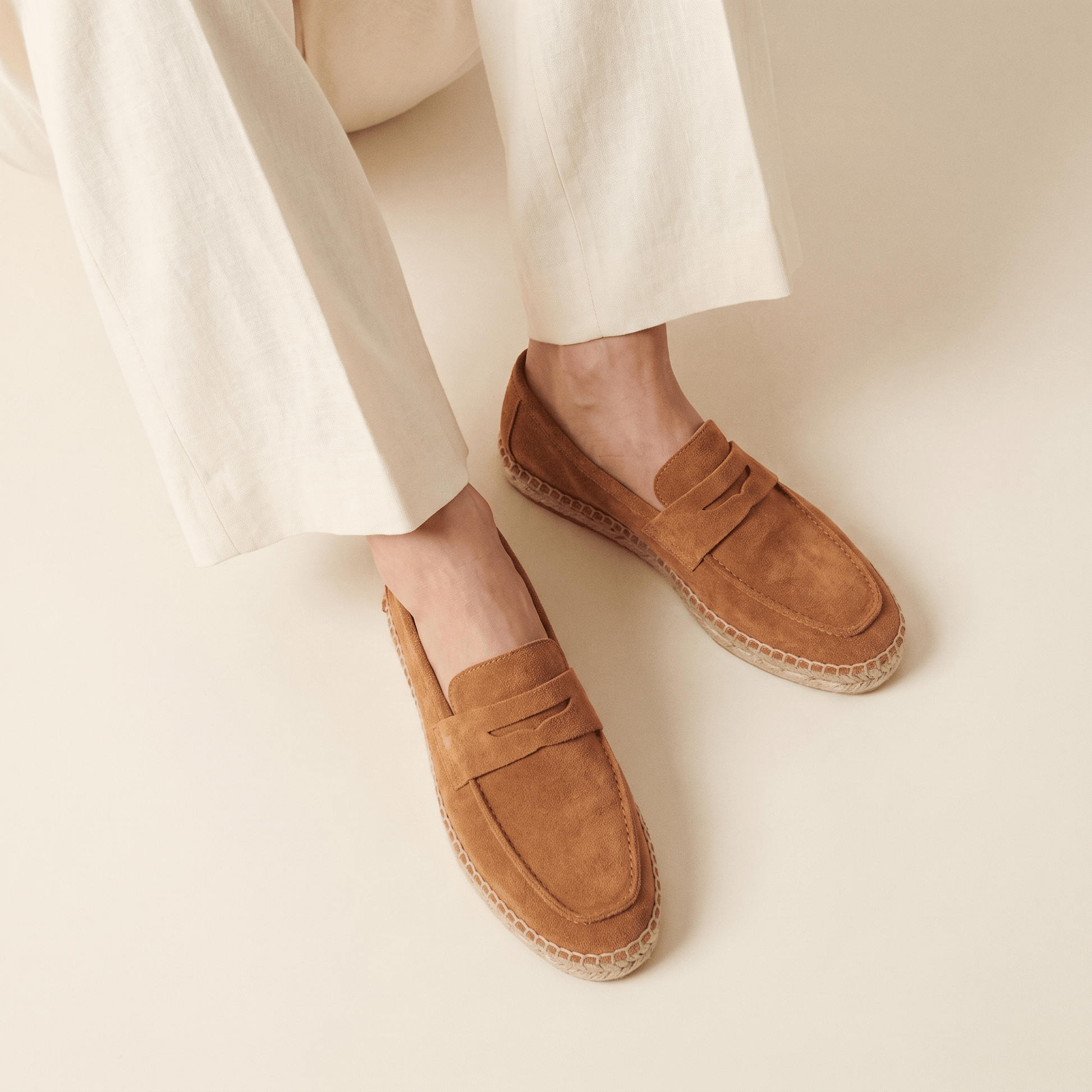 Espadrilles Mocassins Femme en Daim Chaussures d'Été