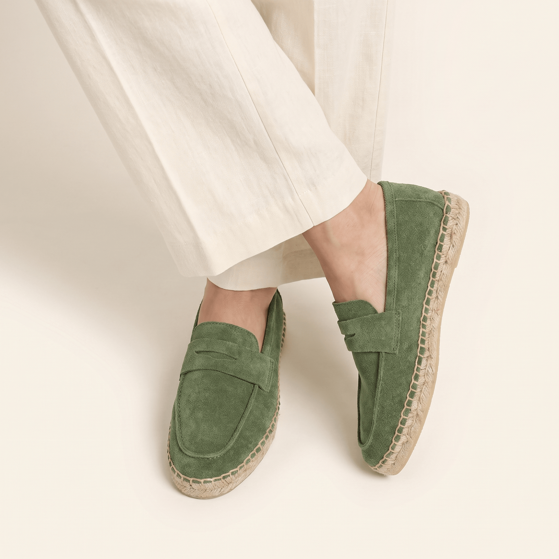 Espadrilles Mocassins Femme en Daim Chaussures d'Été