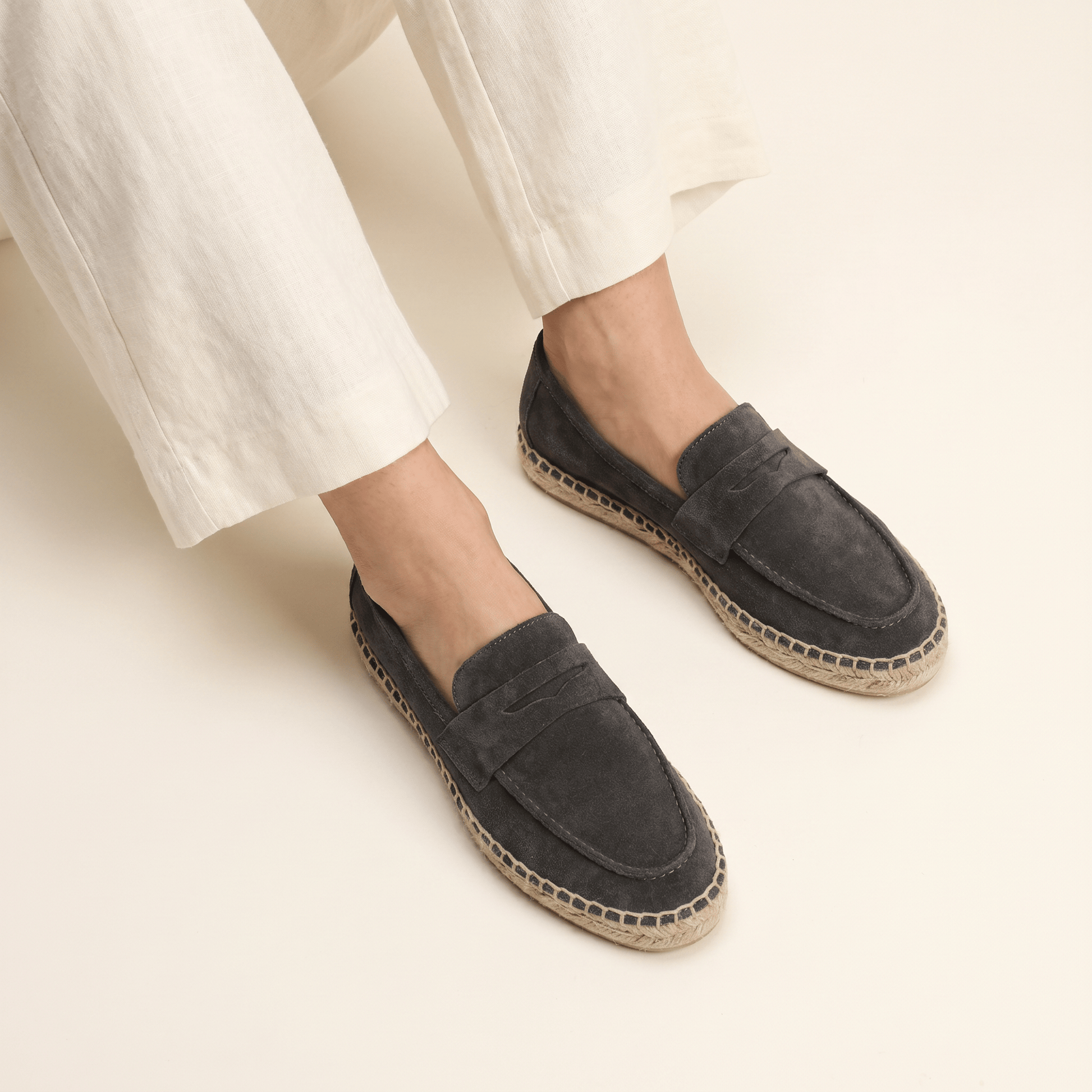 Espadrilles Mocassins Femme en Daim Chaussures d'Été