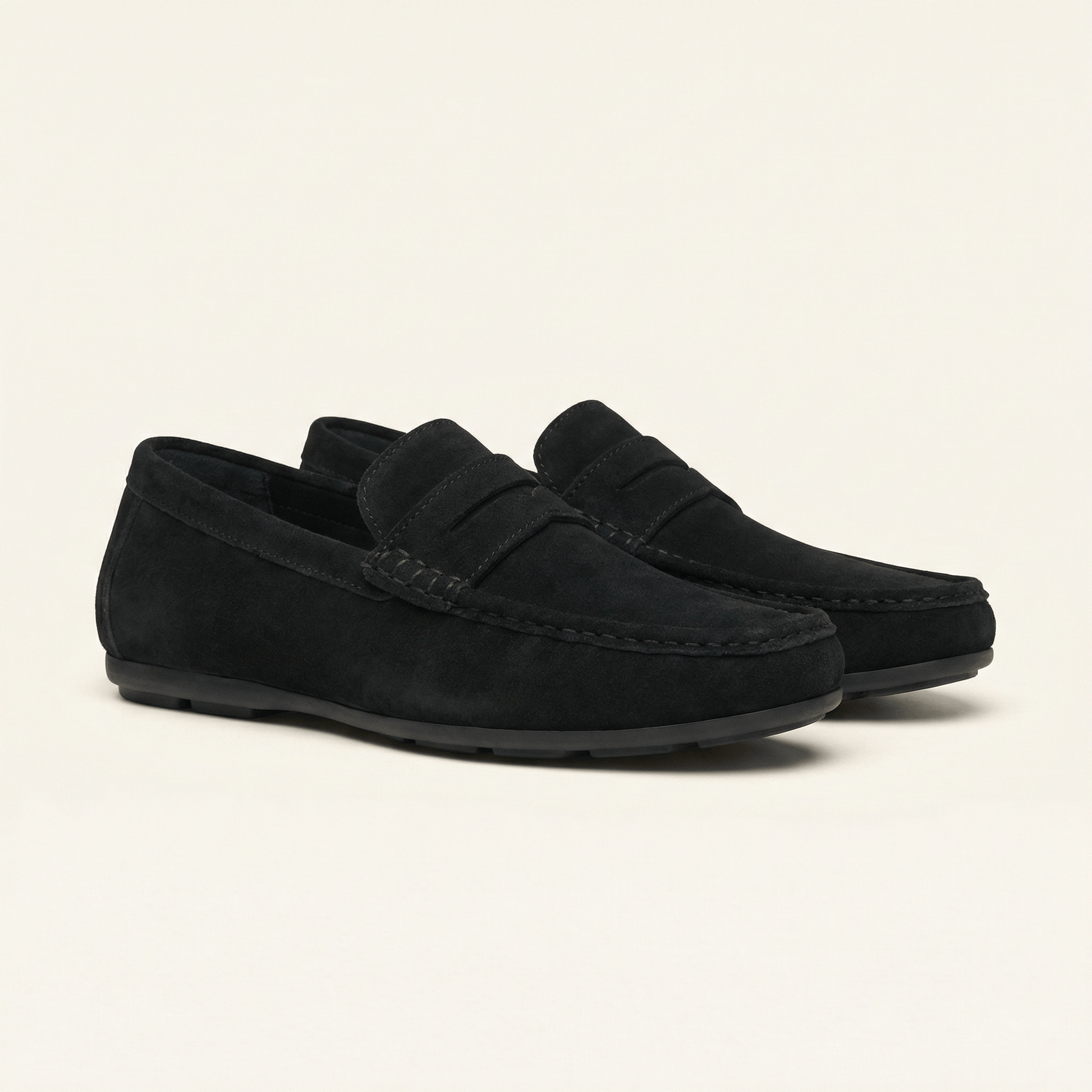 Mocassin à Barette en Cuir Suédé