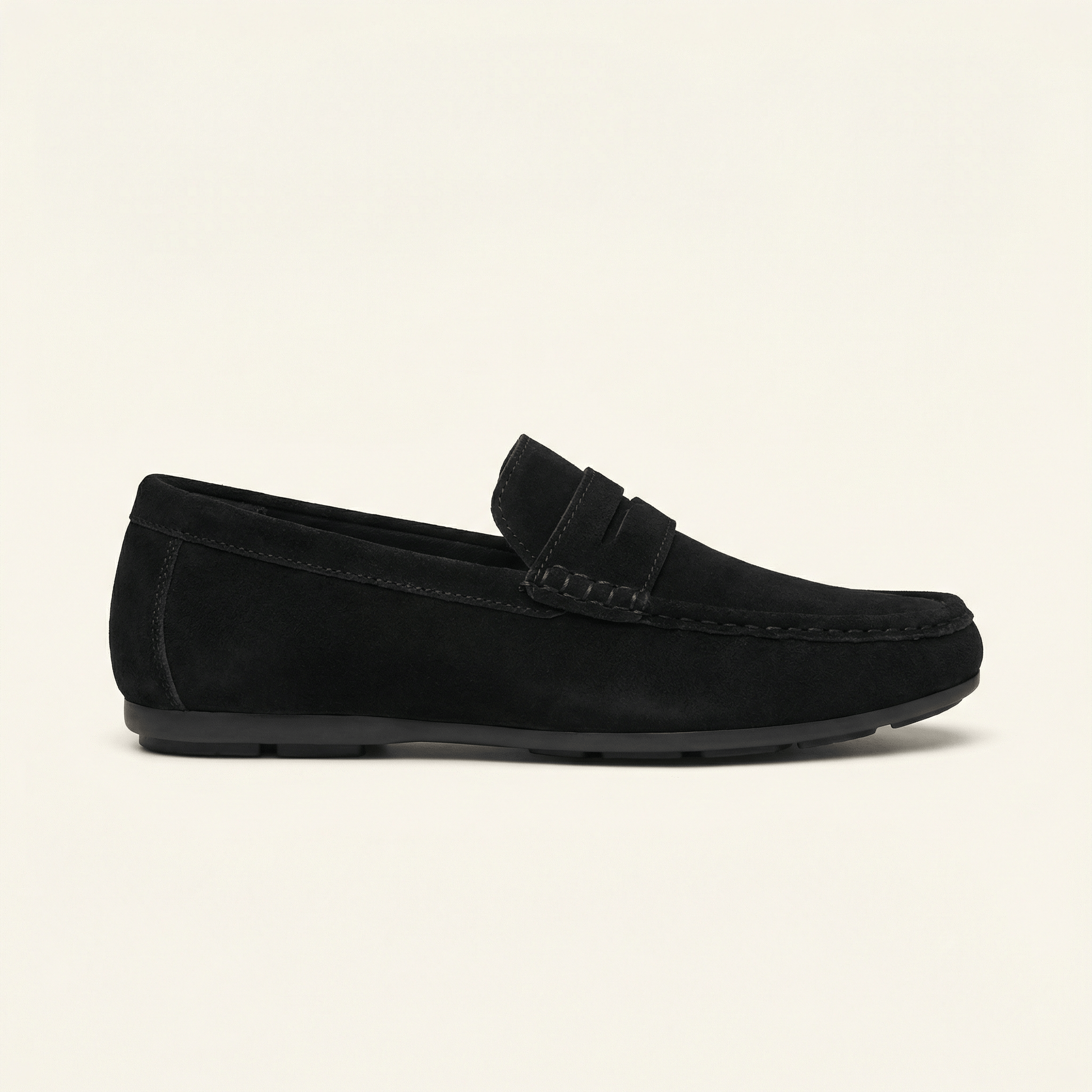 Mocassin à Barette en Cuir Suédé