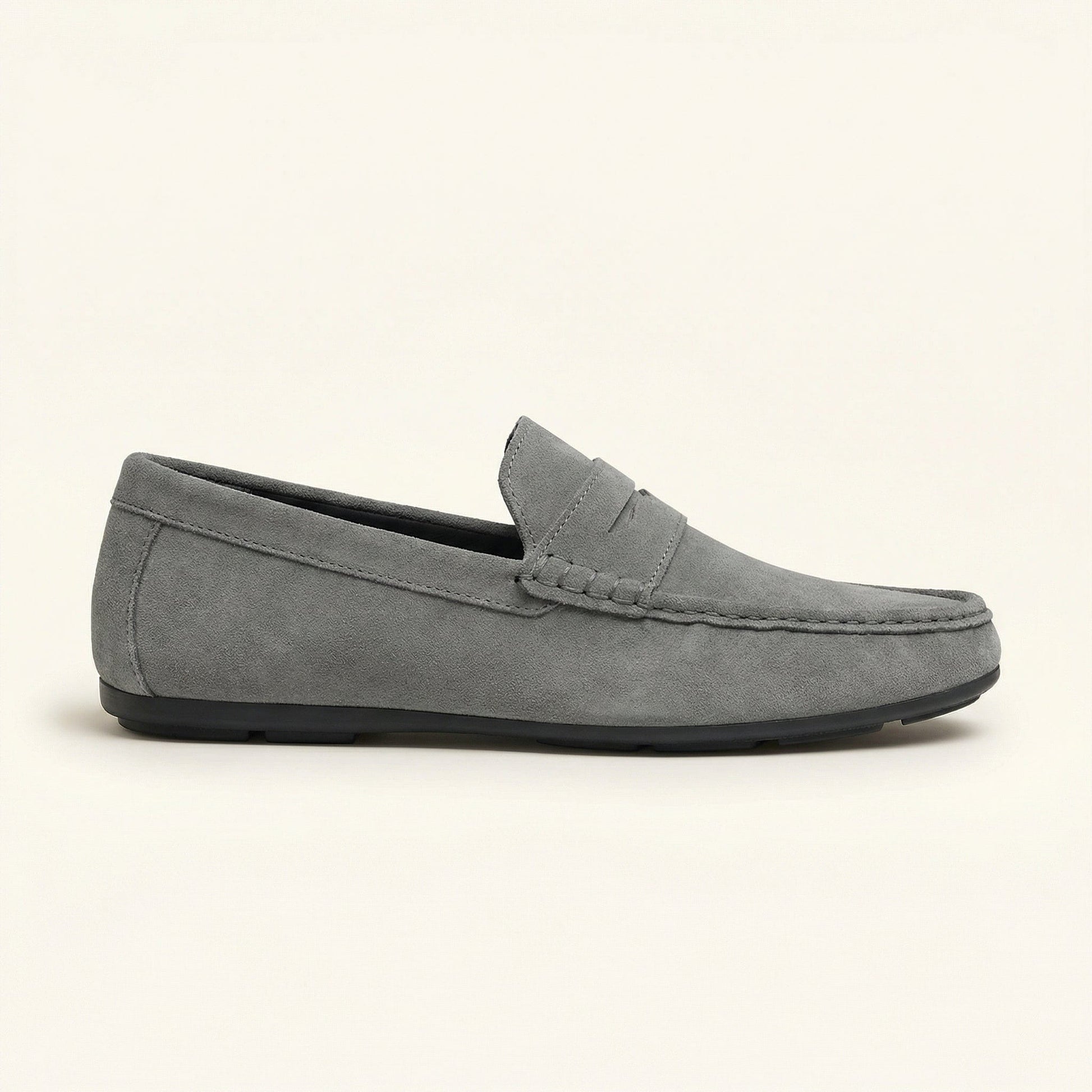Mocassin à Barette en Cuir Suédé