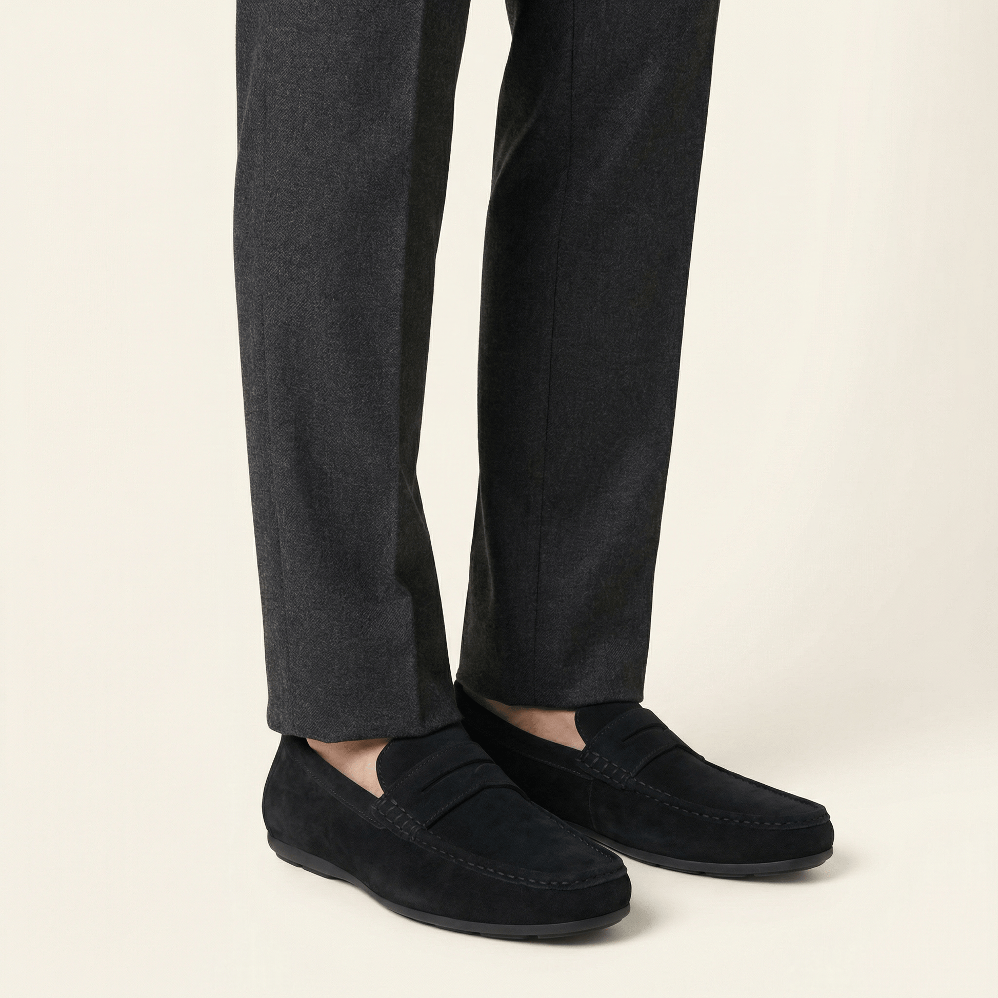 Mocassin à Barette en Cuir Suédé