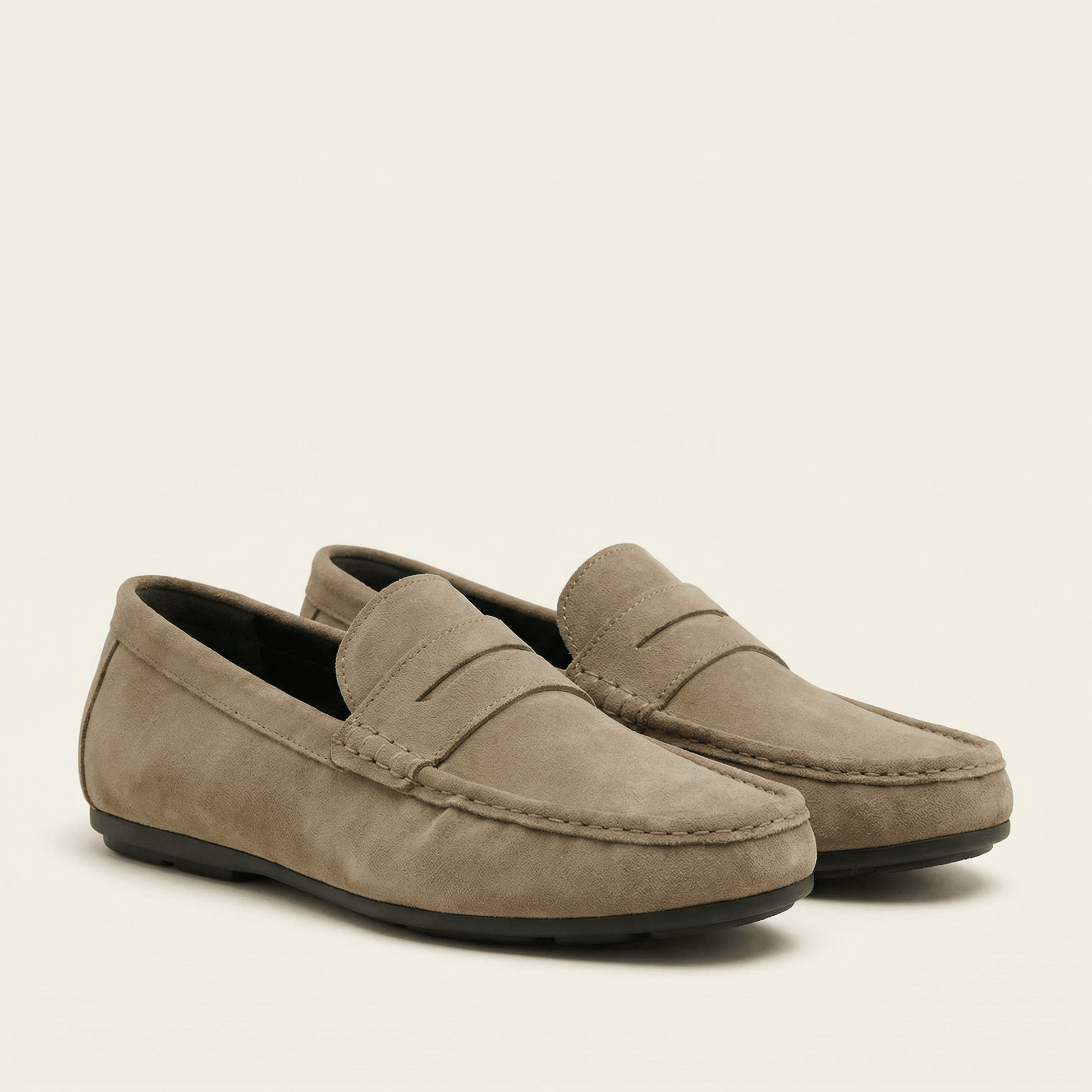 Mocassin à Barette en Cuir Suédé