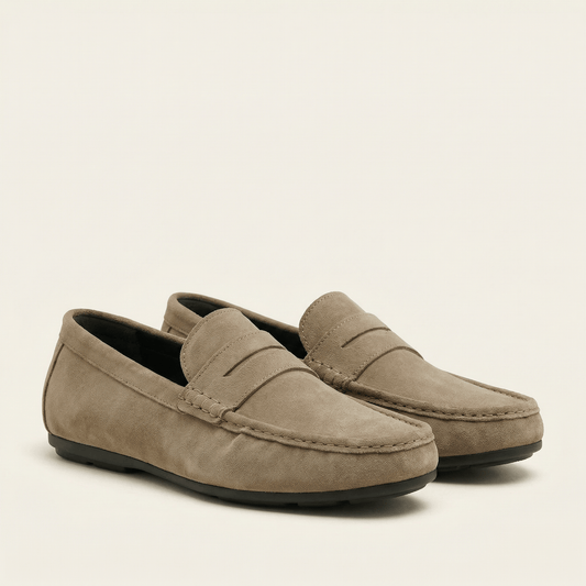 Mocassin à Barette en Cuir Suédé