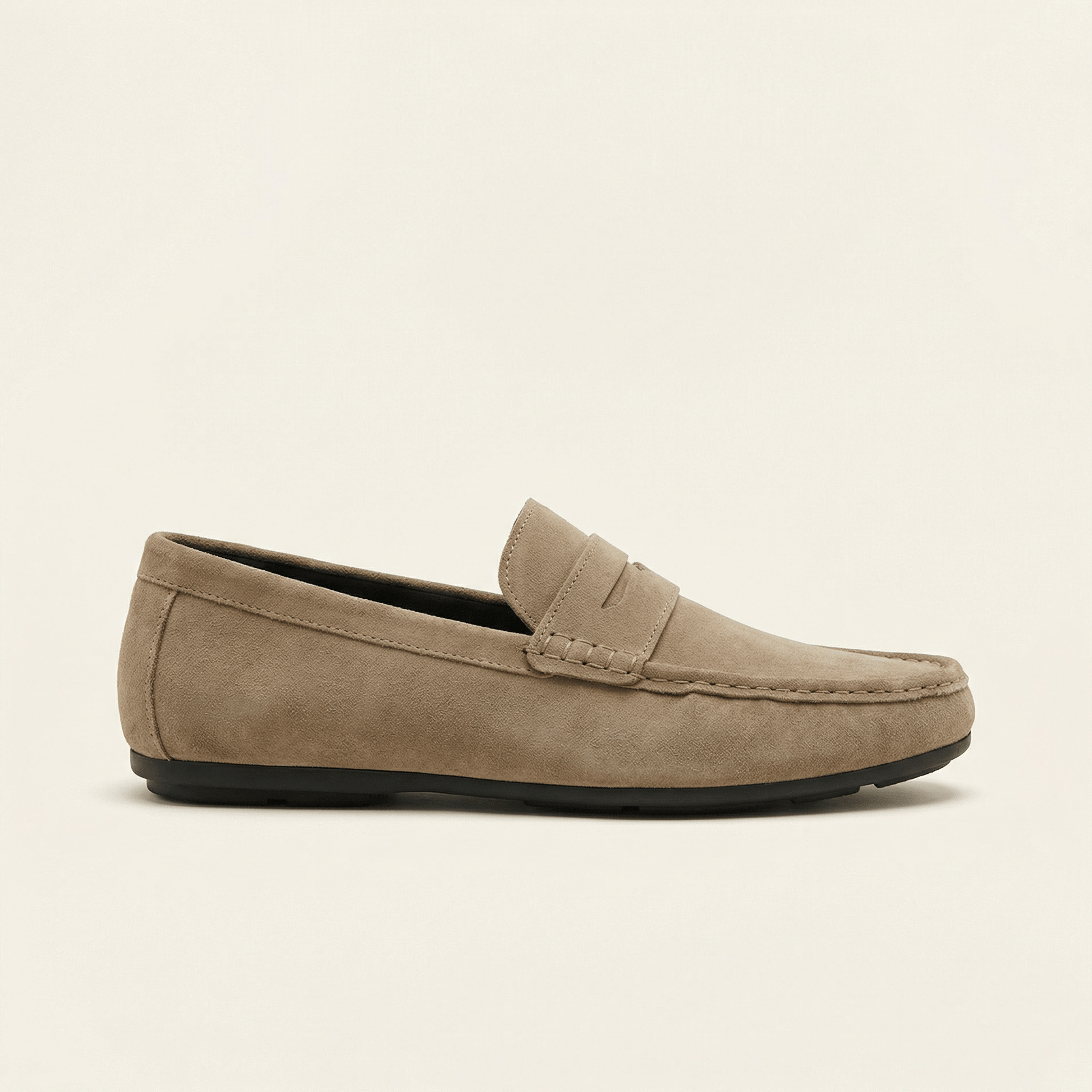 Mocassin à Barette en Cuir Suédé