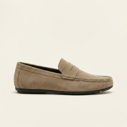 Mocassin à Barette en Cuir Suédé