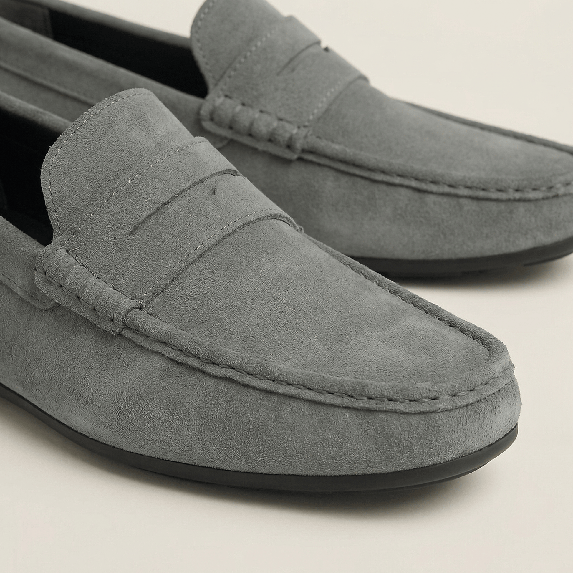 Mocassin à Barette en Cuir Suédé