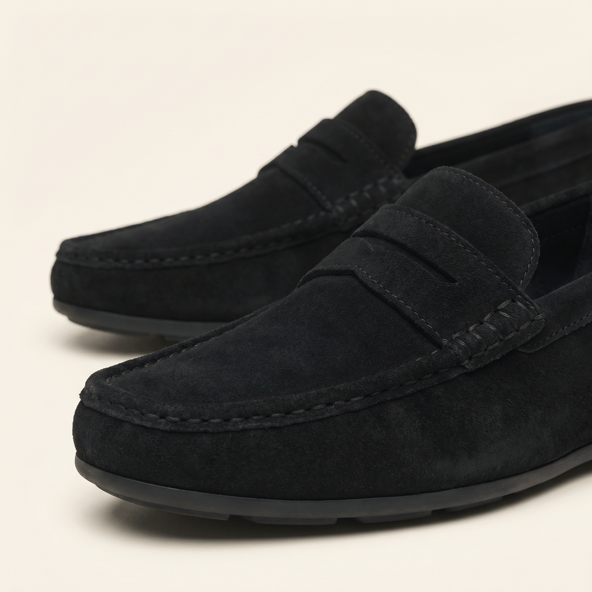 Mocassin à Barette en Cuir Suédé