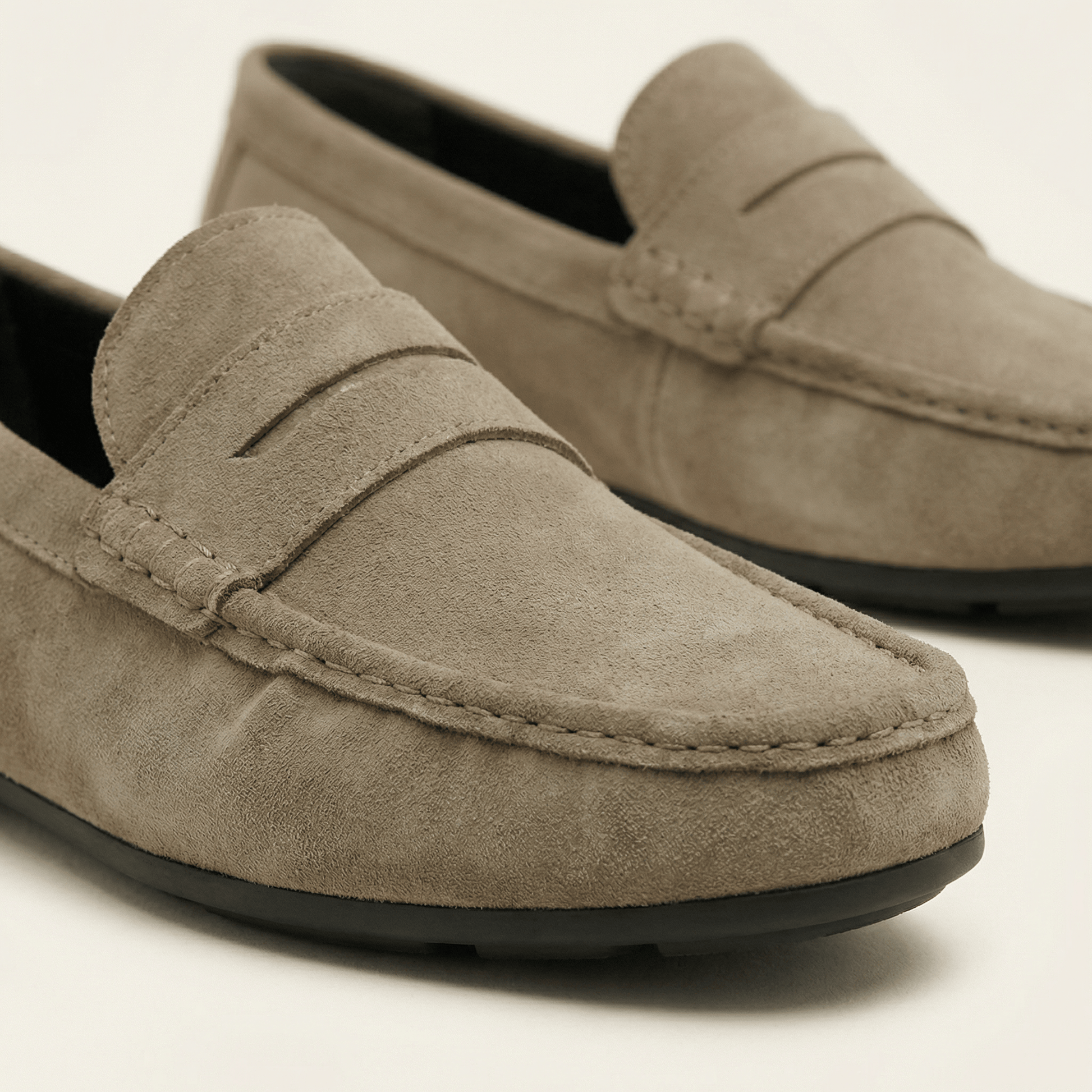 Mocassin à Barette en Cuir Suédé