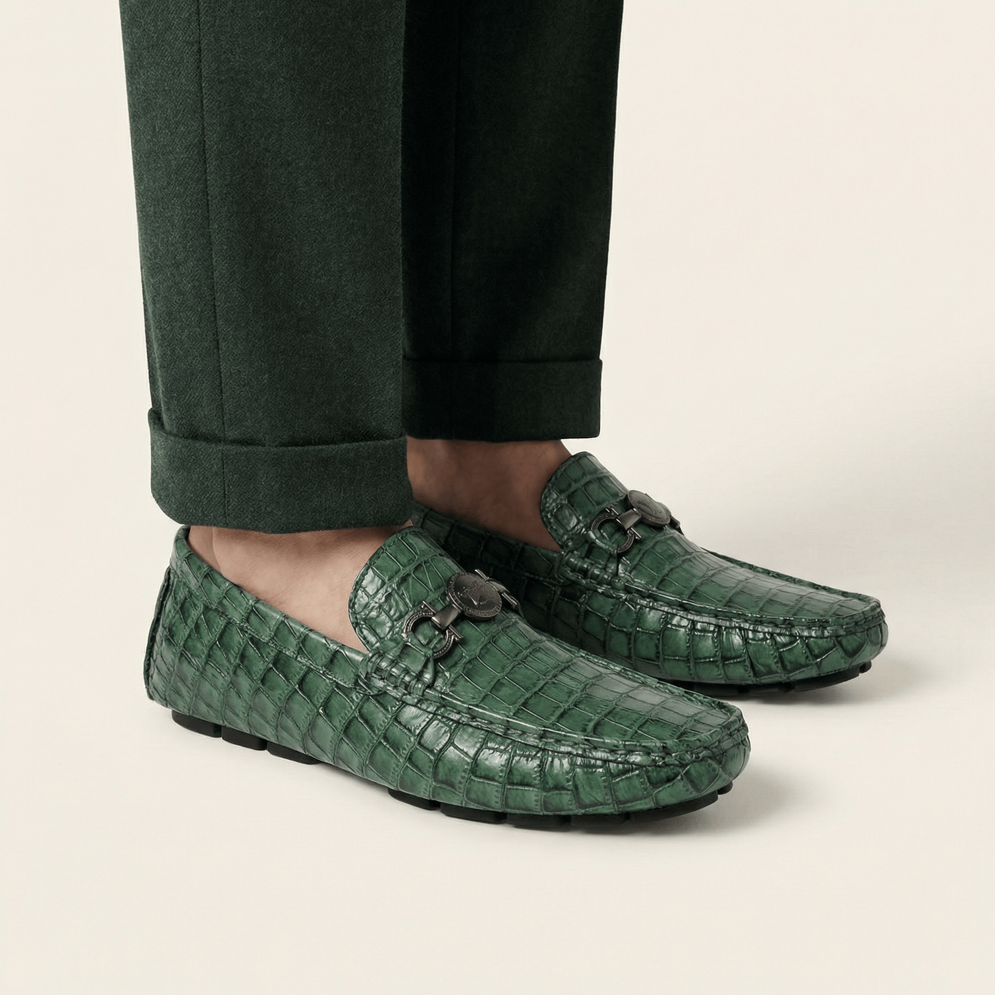 Mocassin à Mors Effet Crocodile