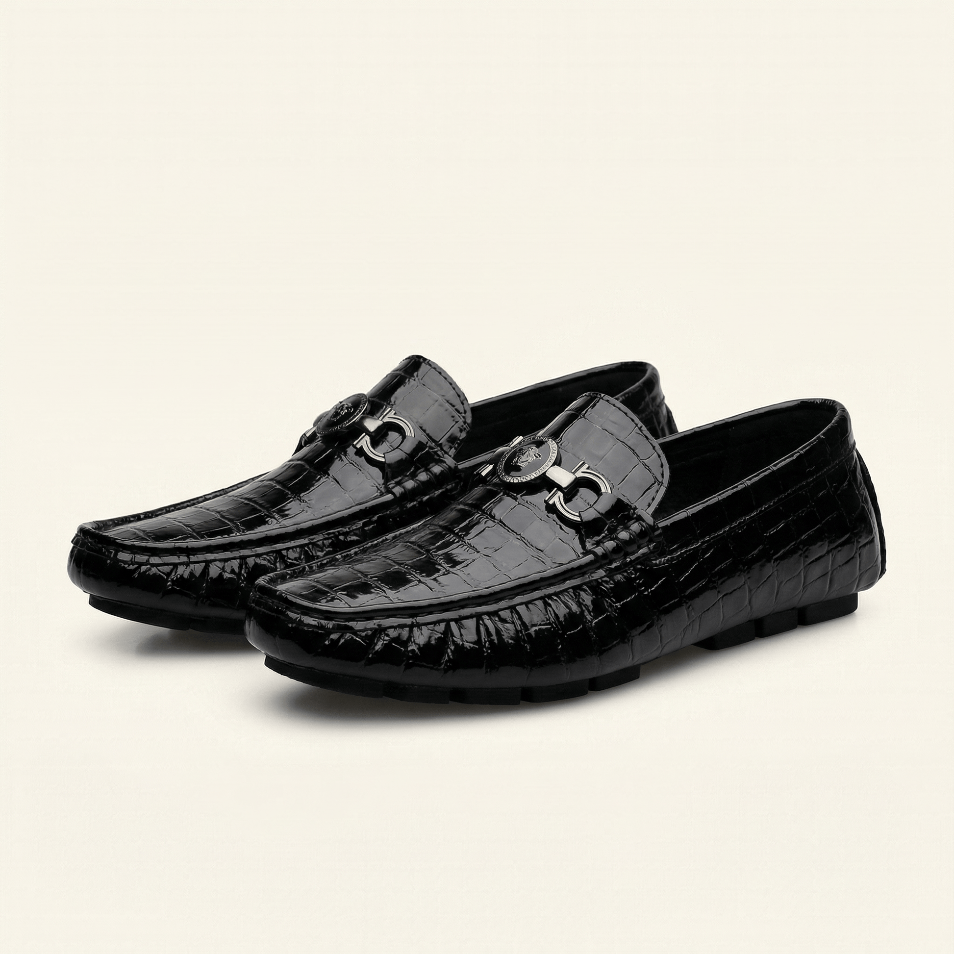 Mocassin à Mors Effet Crocodile