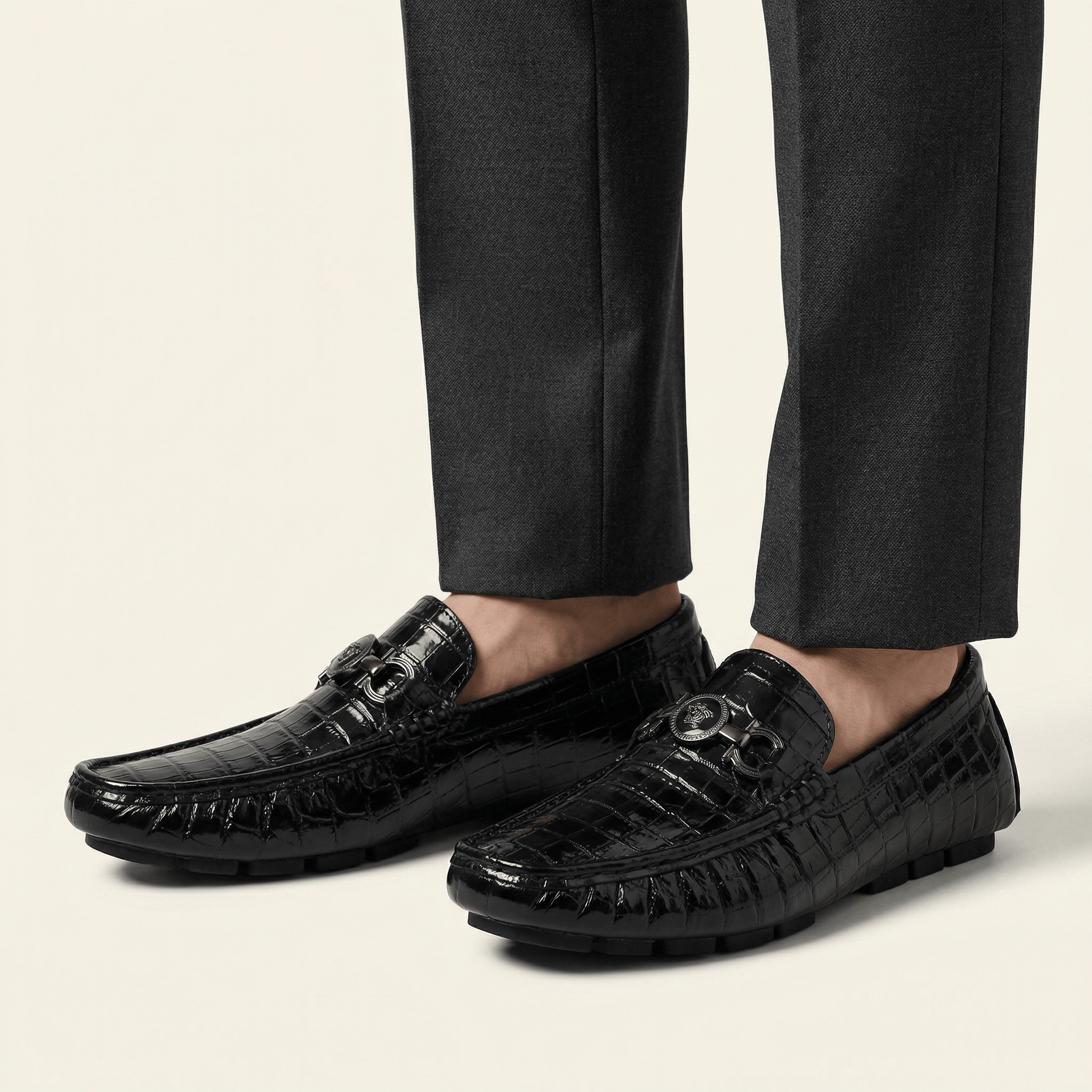 Mocassin à Mors Effet Crocodile