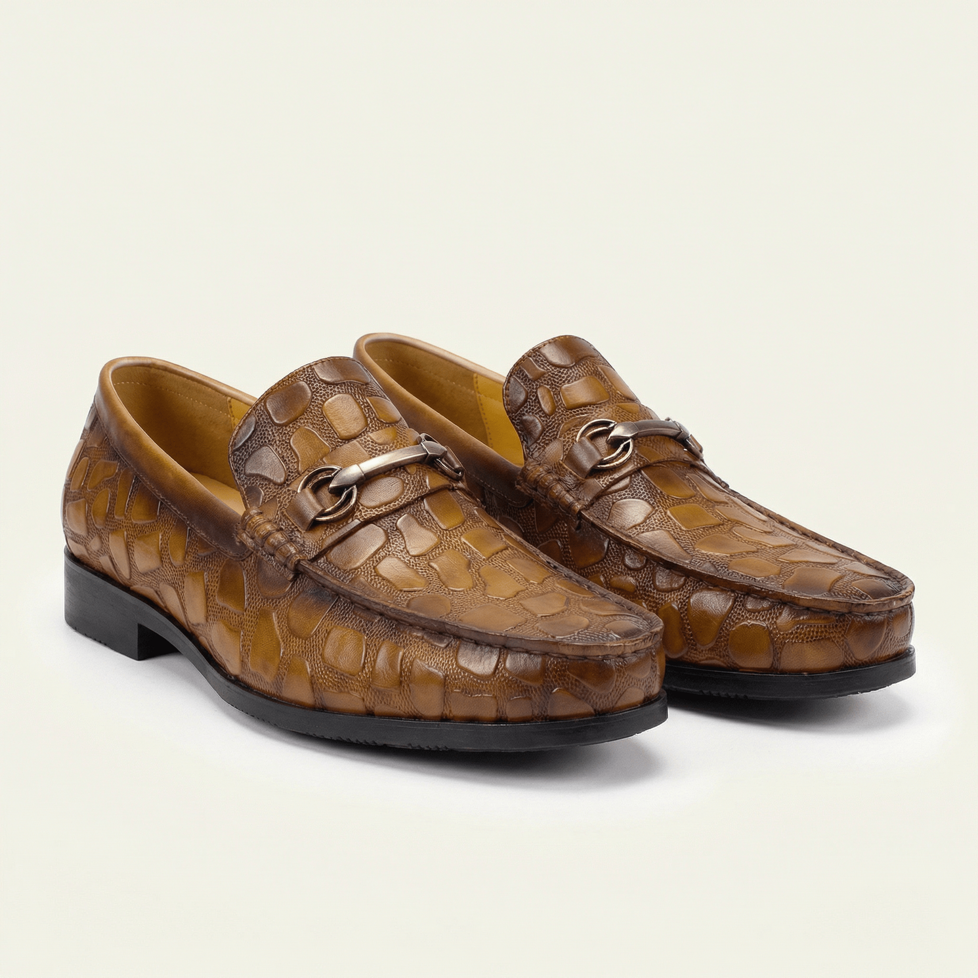 Mocassin à Mors en Cuir Embossé Crocodile