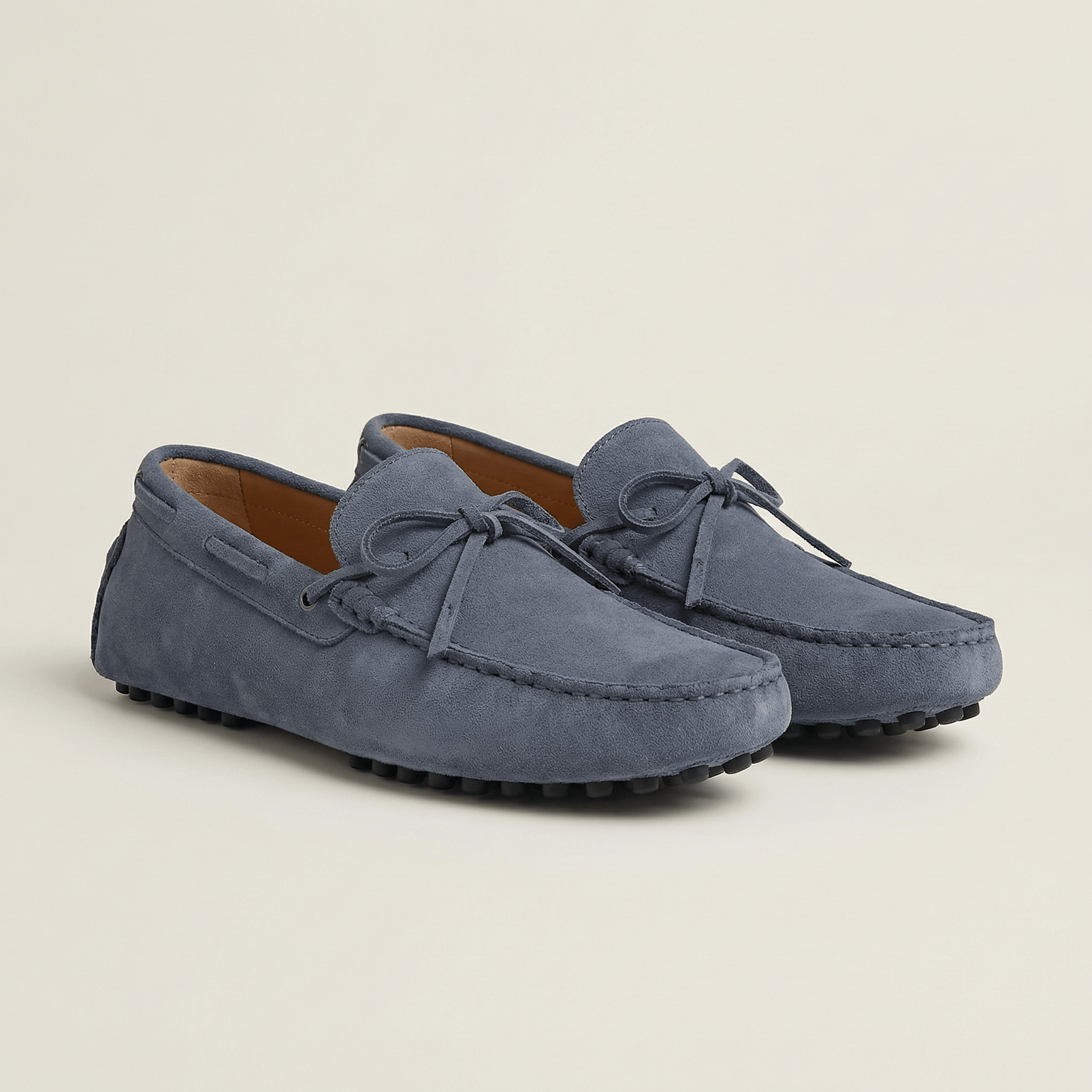 Mocassin à Picots en Daim avec Lacets Décoratifs