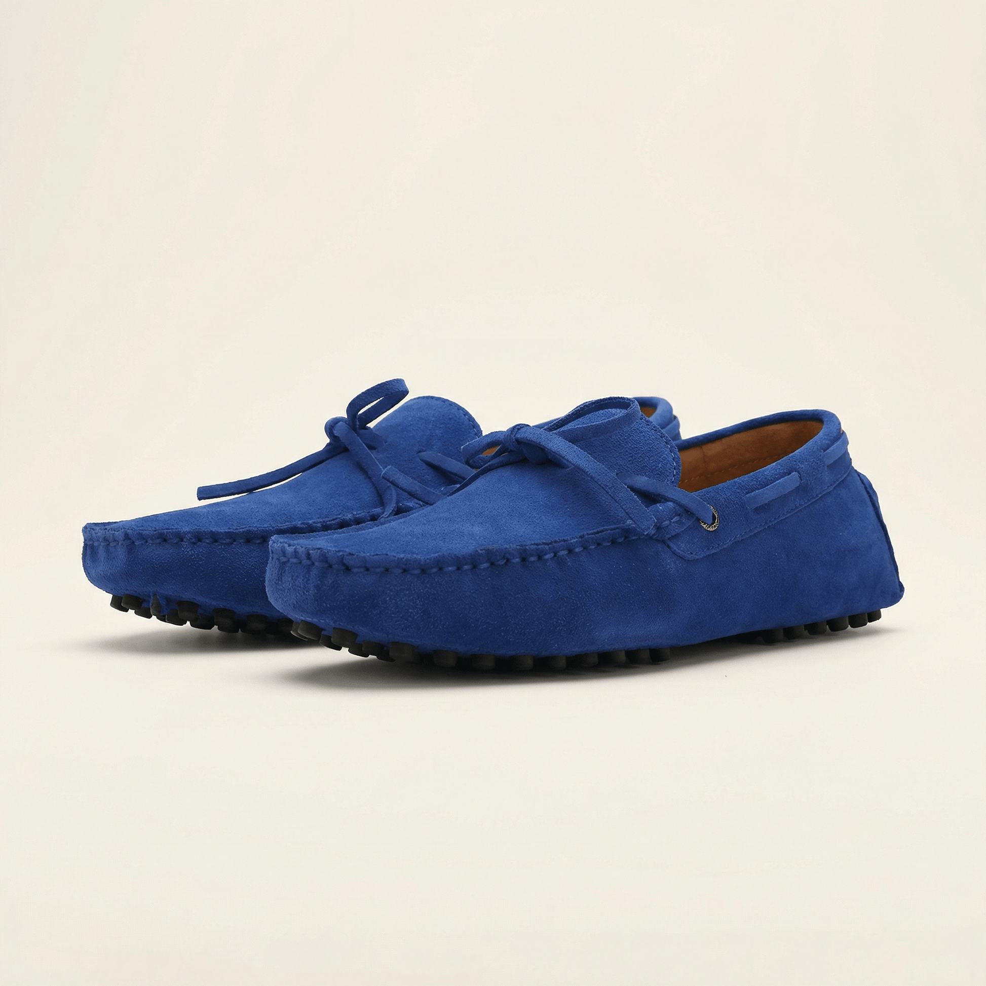 Mocassin à Picots en Daim avec Lacets Décoratifs