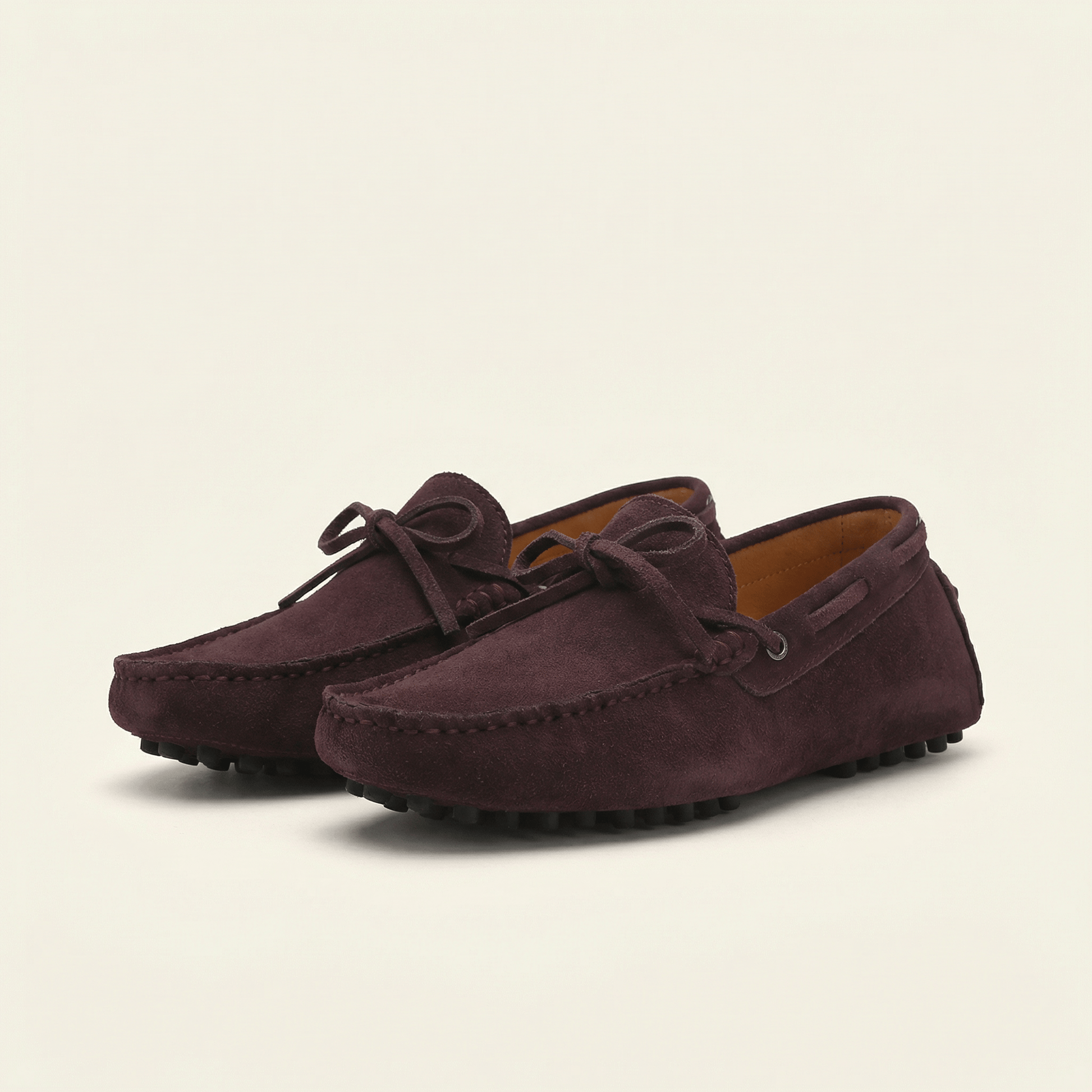 Mocassin à Picots en Daim avec Lacets Décoratifs