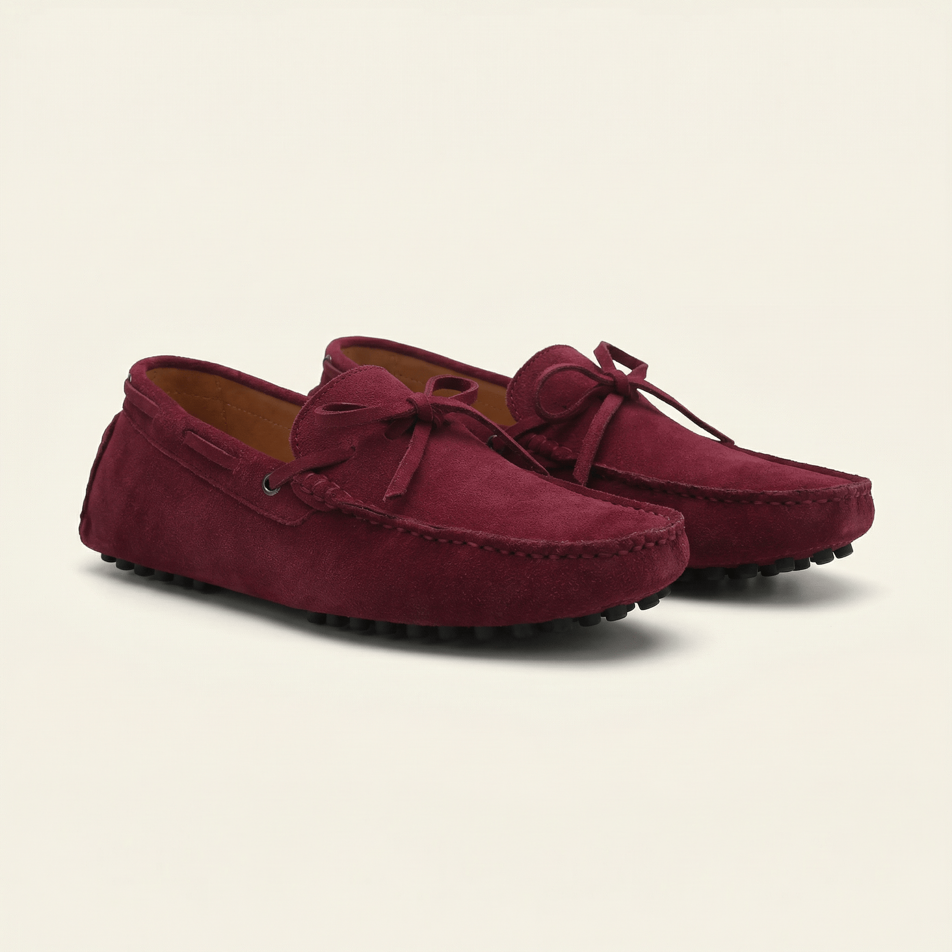 Mocassin à Picots en Daim avec Lacets Décoratifs