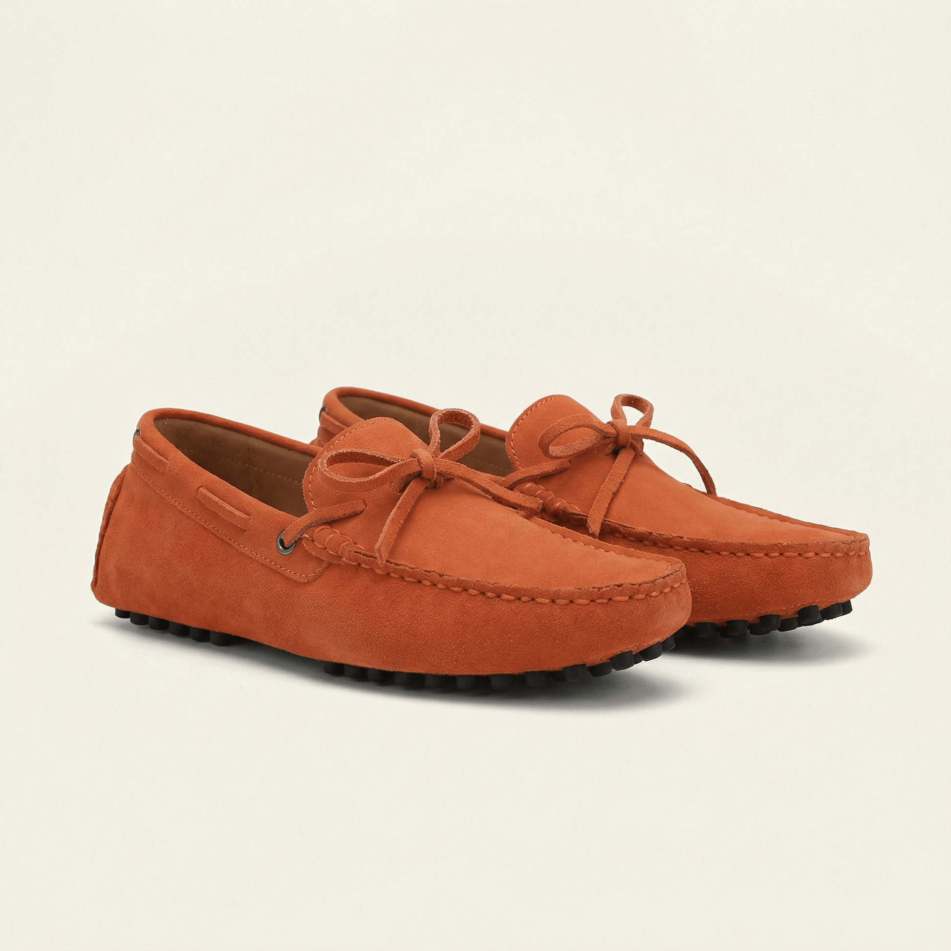 Mocassin à Picots en Daim avec Lacets Décoratifs