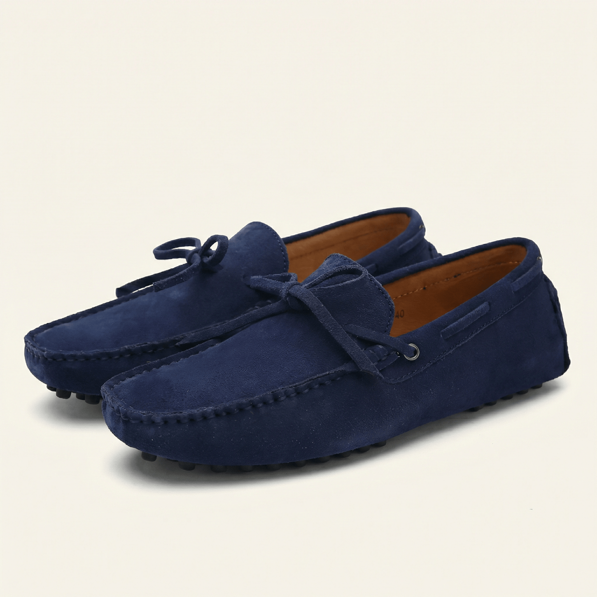 Mocassin à Picots en Daim avec Lacets Décoratifs