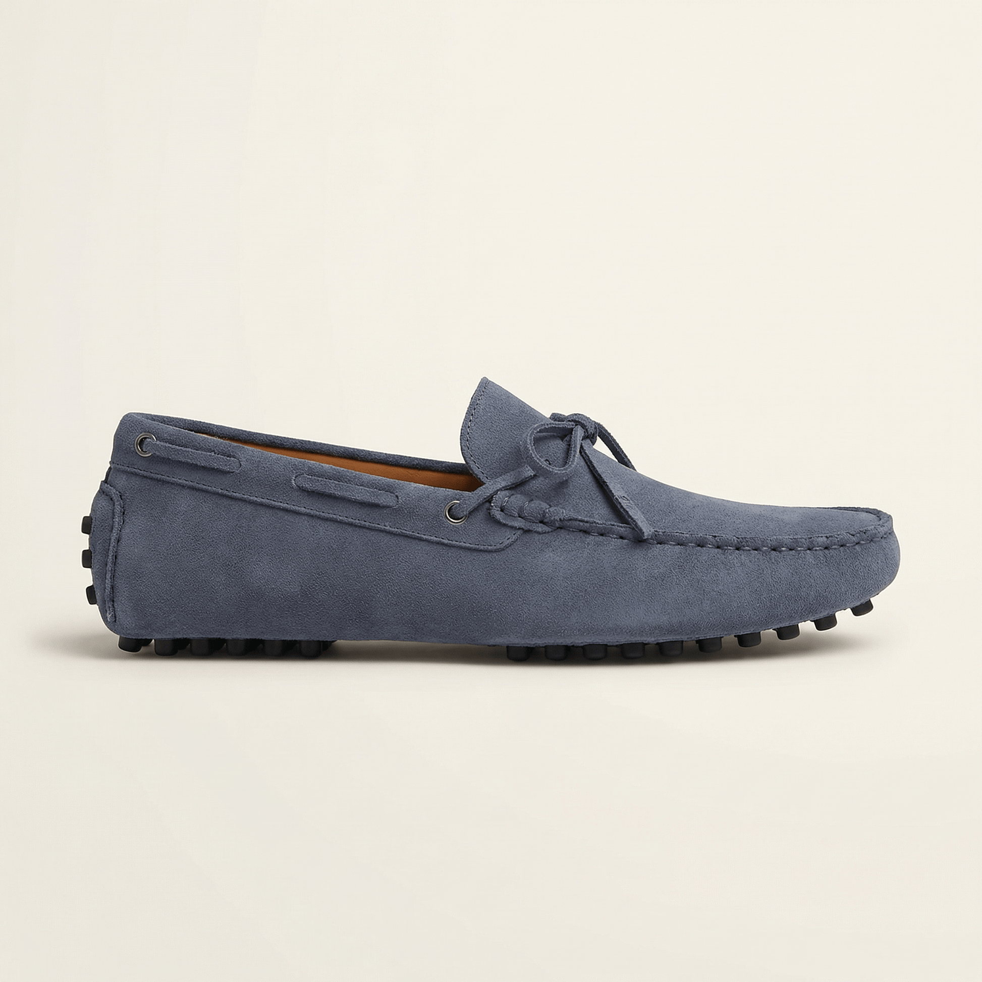 Mocassin à Picots en Daim avec Lacets Décoratifs