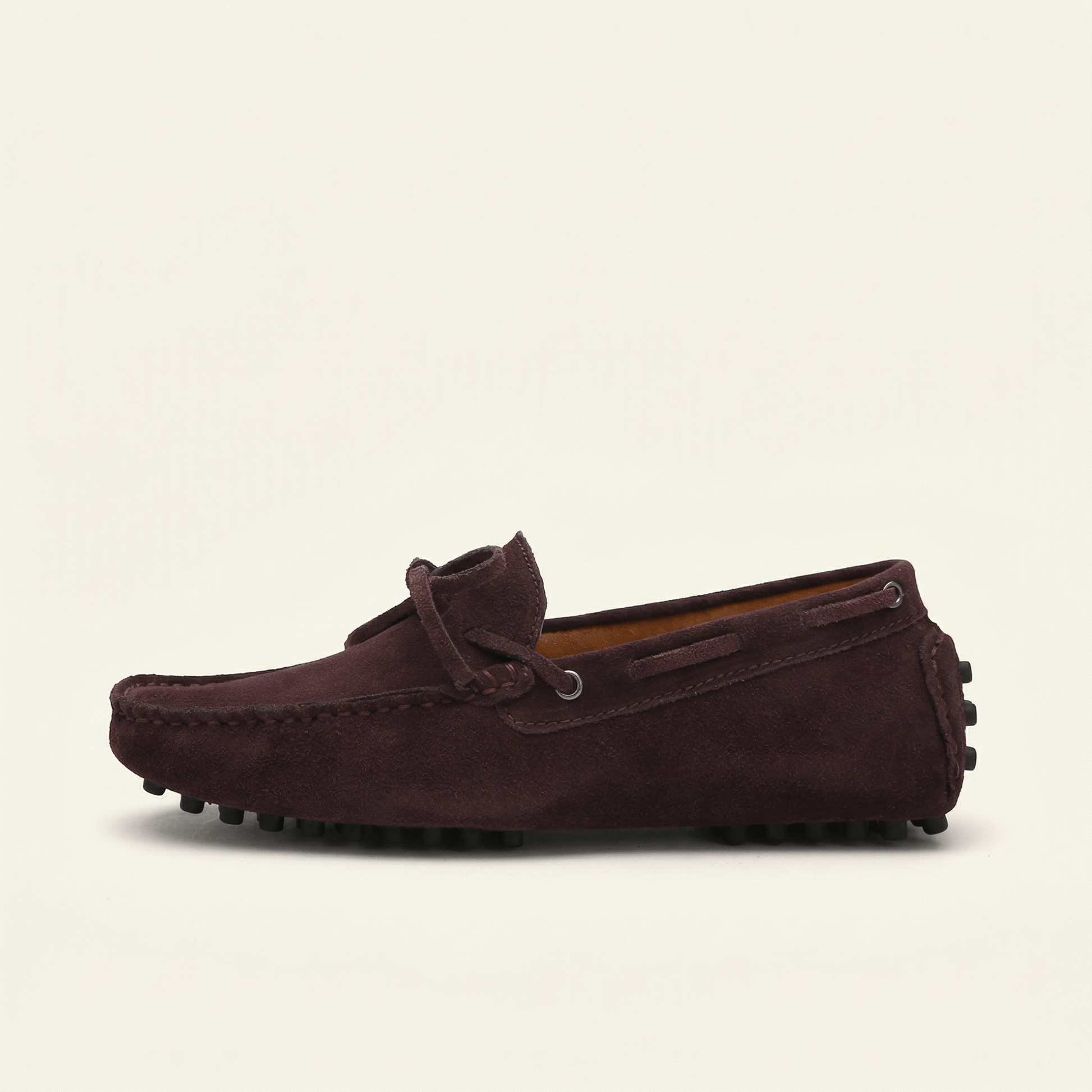 Mocassin à Picots en Daim avec Lacets Décoratifs