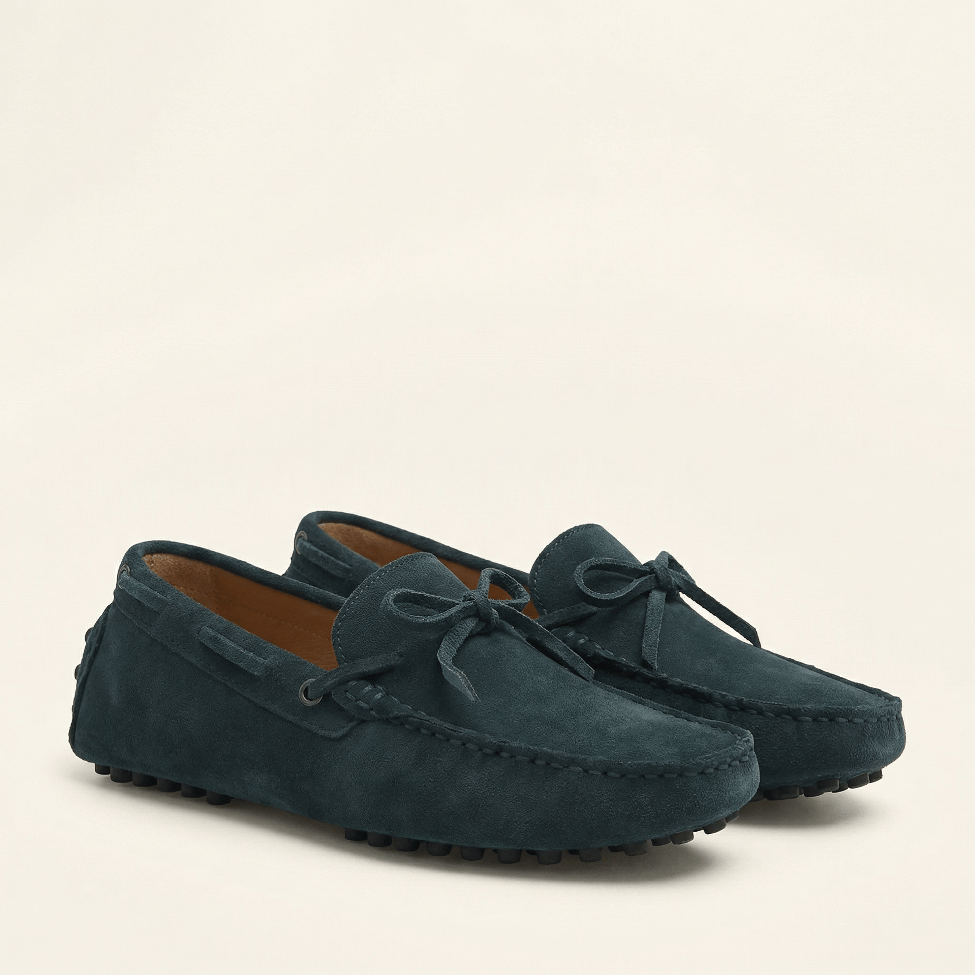 Mocassin à Picots en Daim avec Lacets Décoratifs