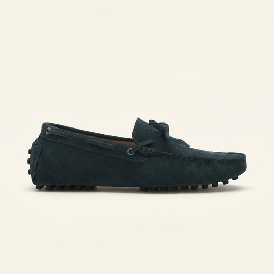 Mocassin à Picots en Daim avec Lacets Décoratifs