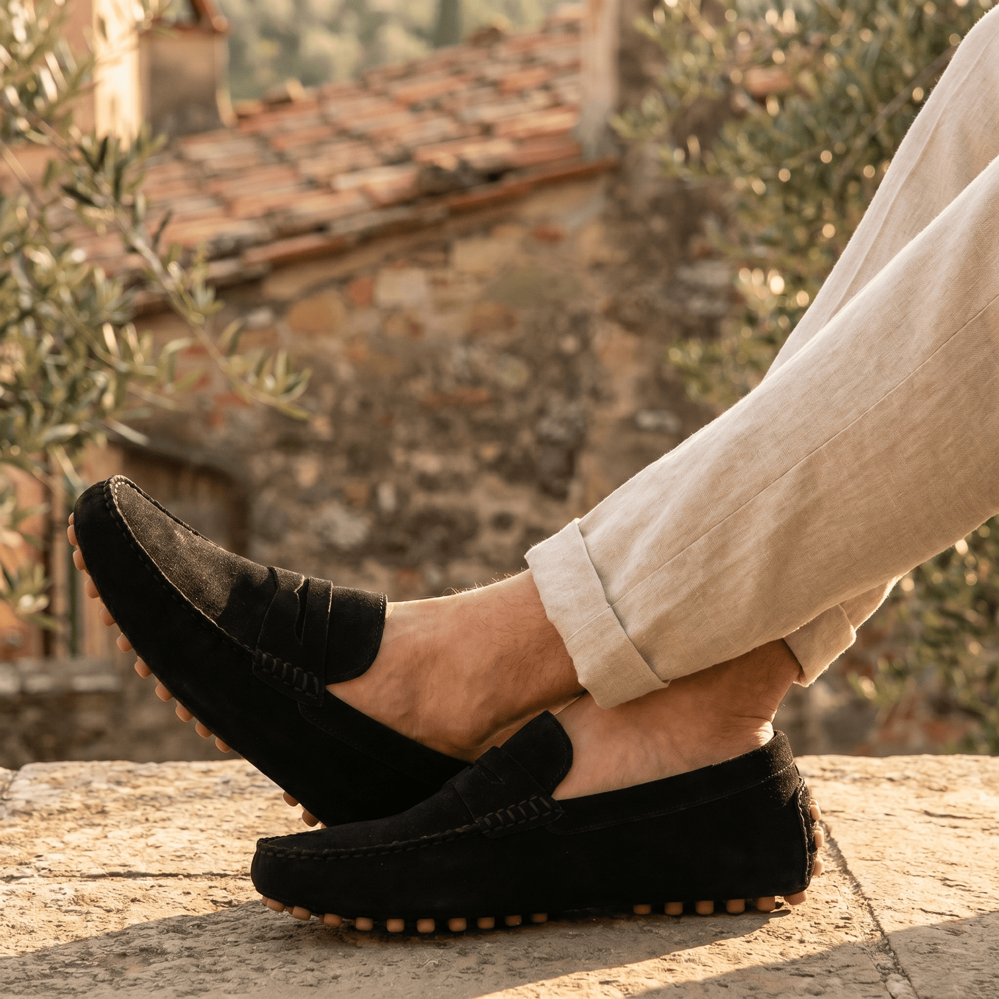 Mocassin à Picots en Daim
