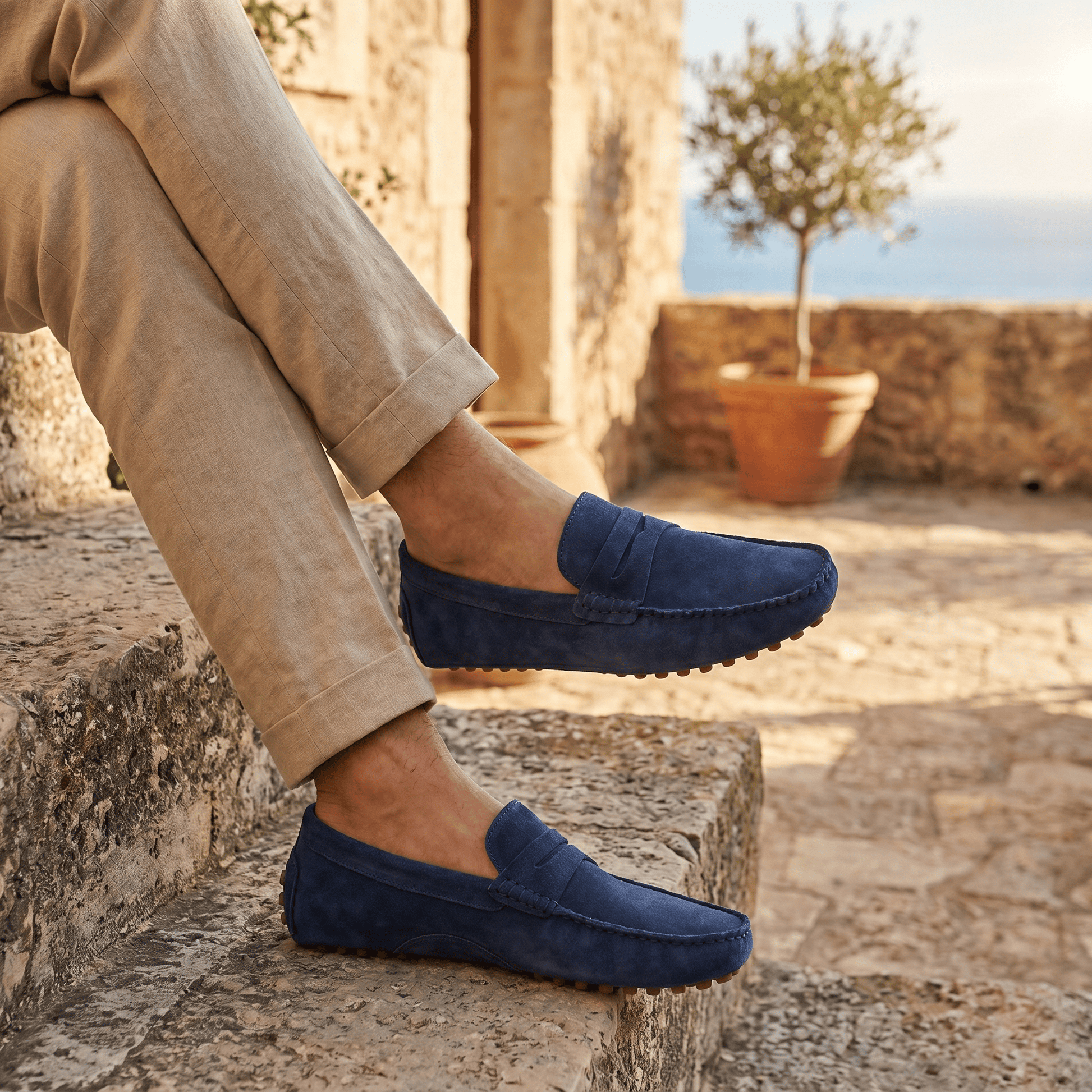 Mocassin à Picots en Daim