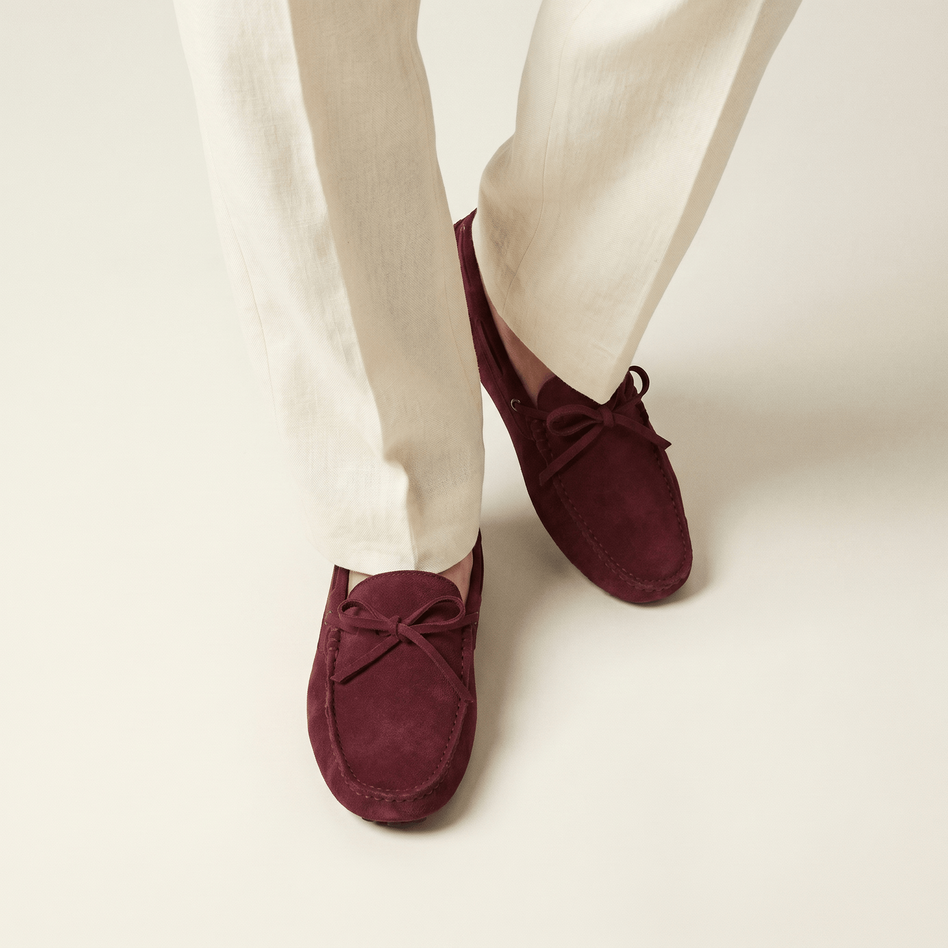 Mocassin à Picots en Daim avec Lacets Décoratifs