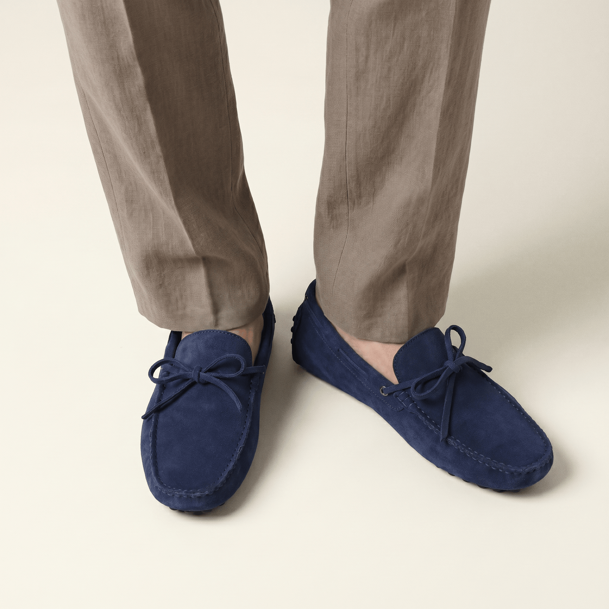 Mocassin à Picots en Daim avec Lacets Décoratifs