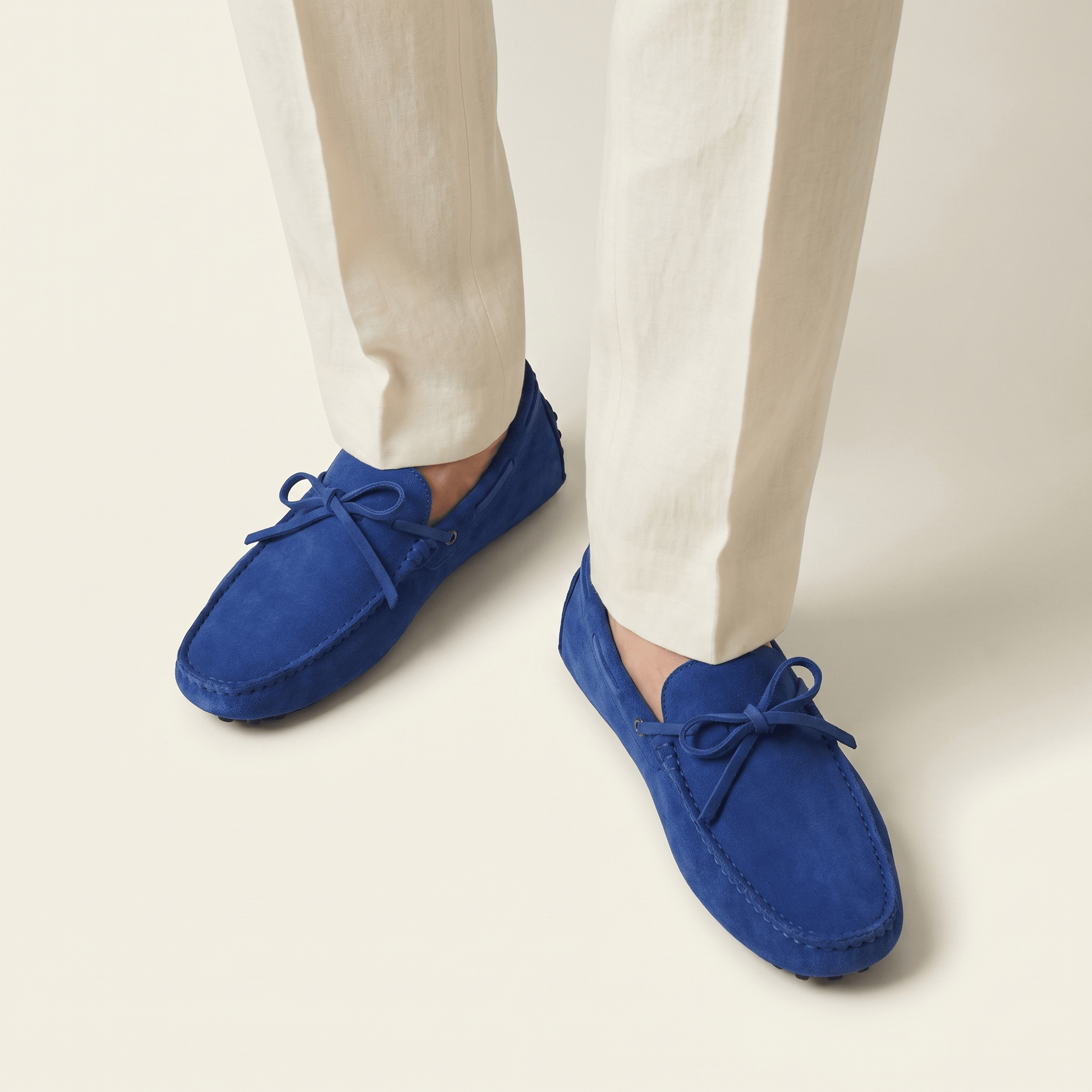 Mocassin à Picots en Daim avec Lacets Décoratifs
