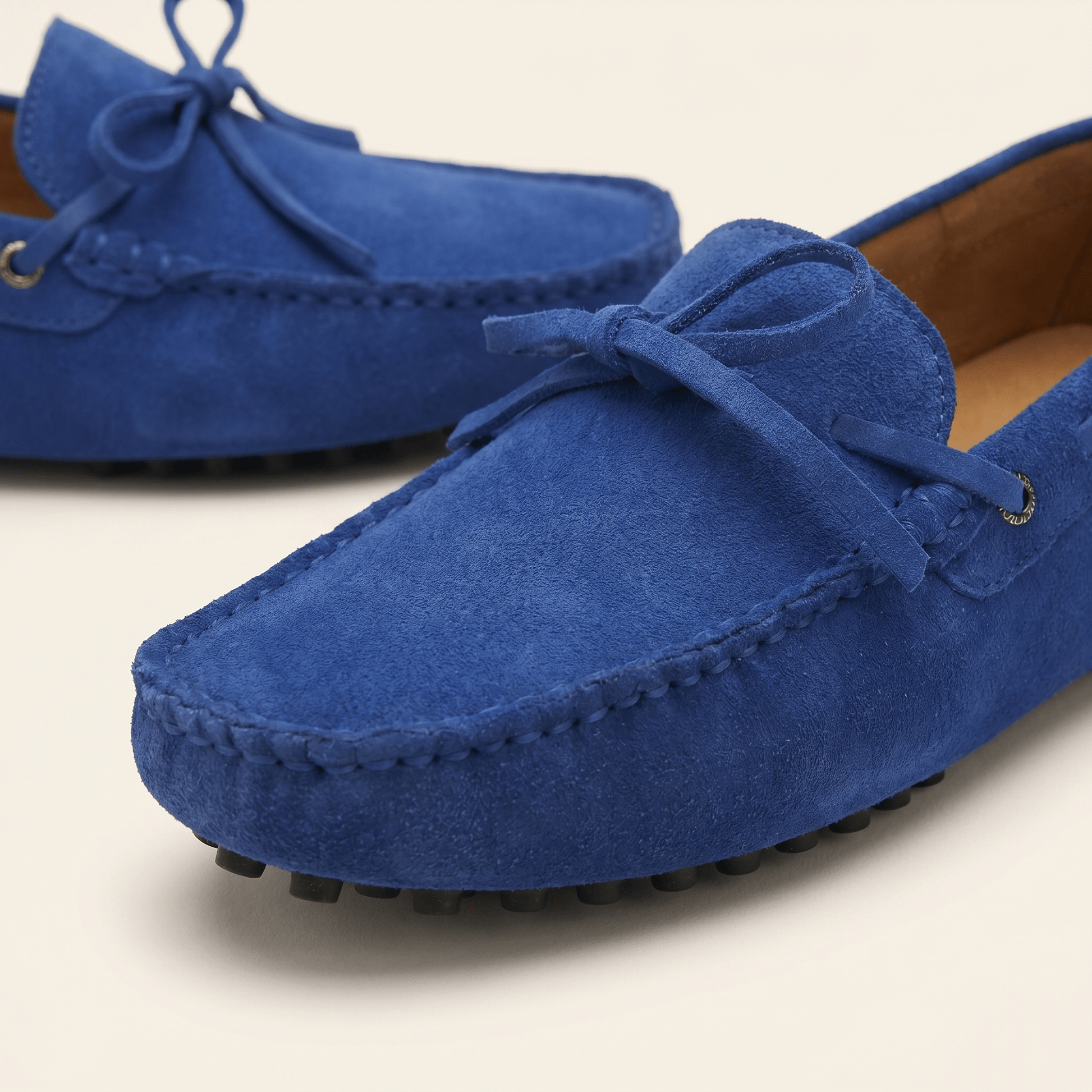 Mocassin à Picots en Daim avec Lacets Décoratifs