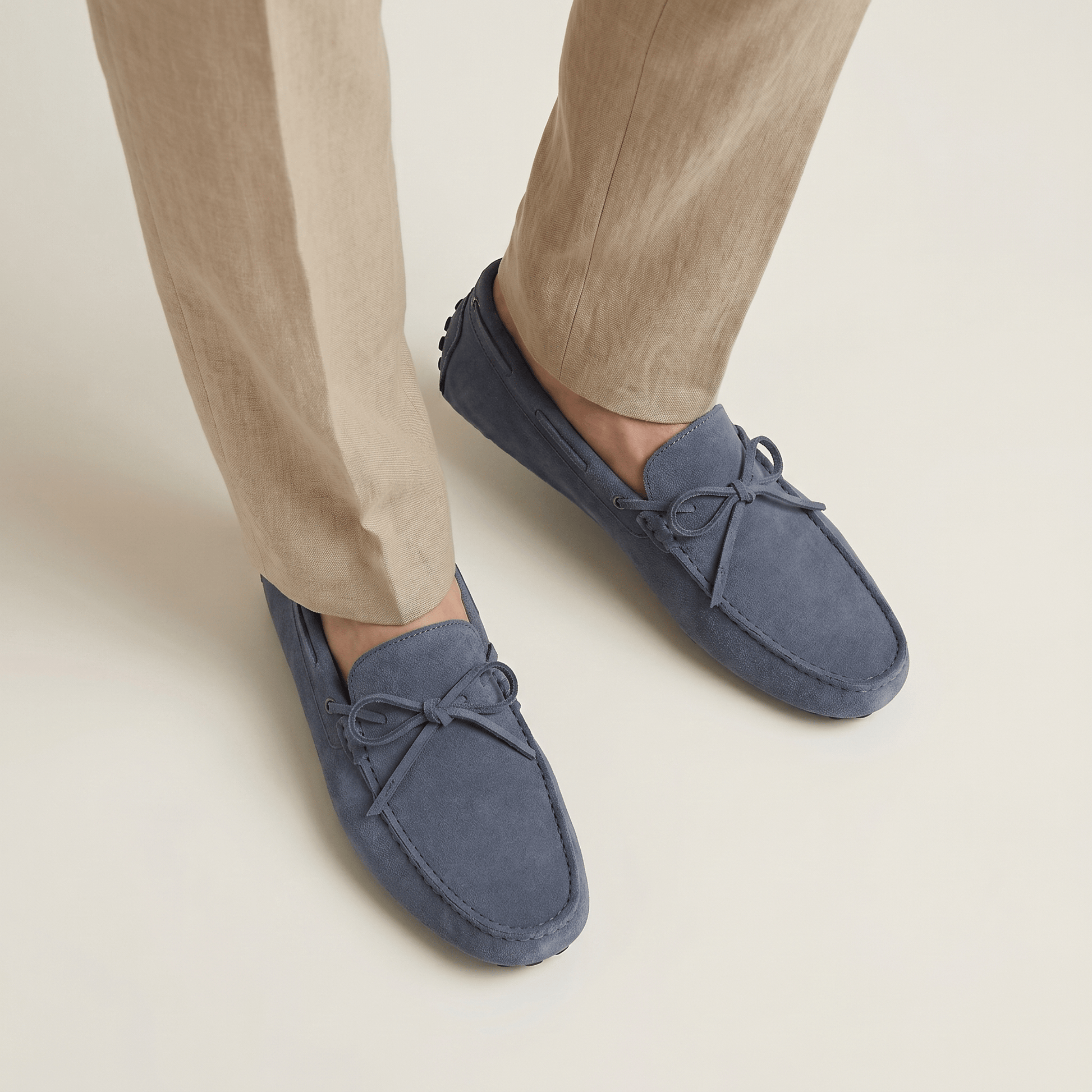 Mocassin à Picots en Daim avec Lacets Décoratifs