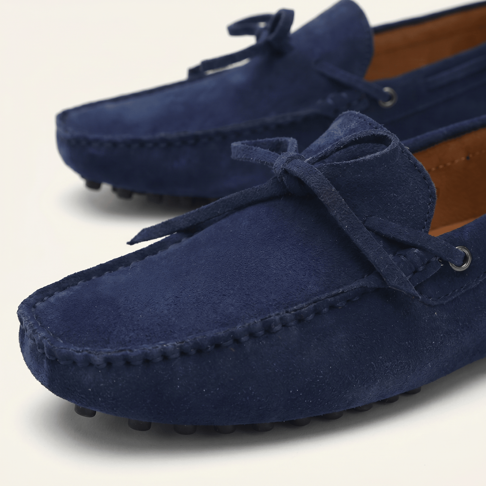Mocassin à Picots en Daim avec Lacets Décoratifs