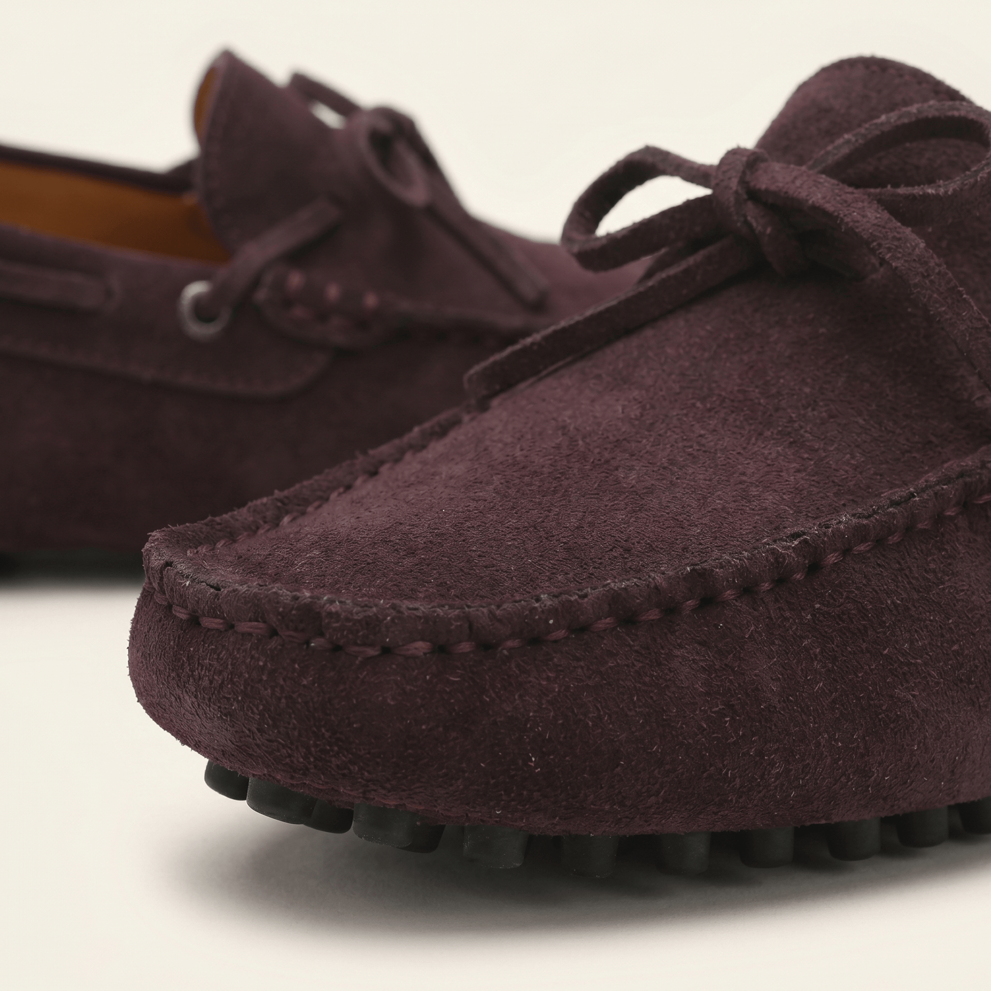 Mocassin à Picots en Daim avec Lacets Décoratifs