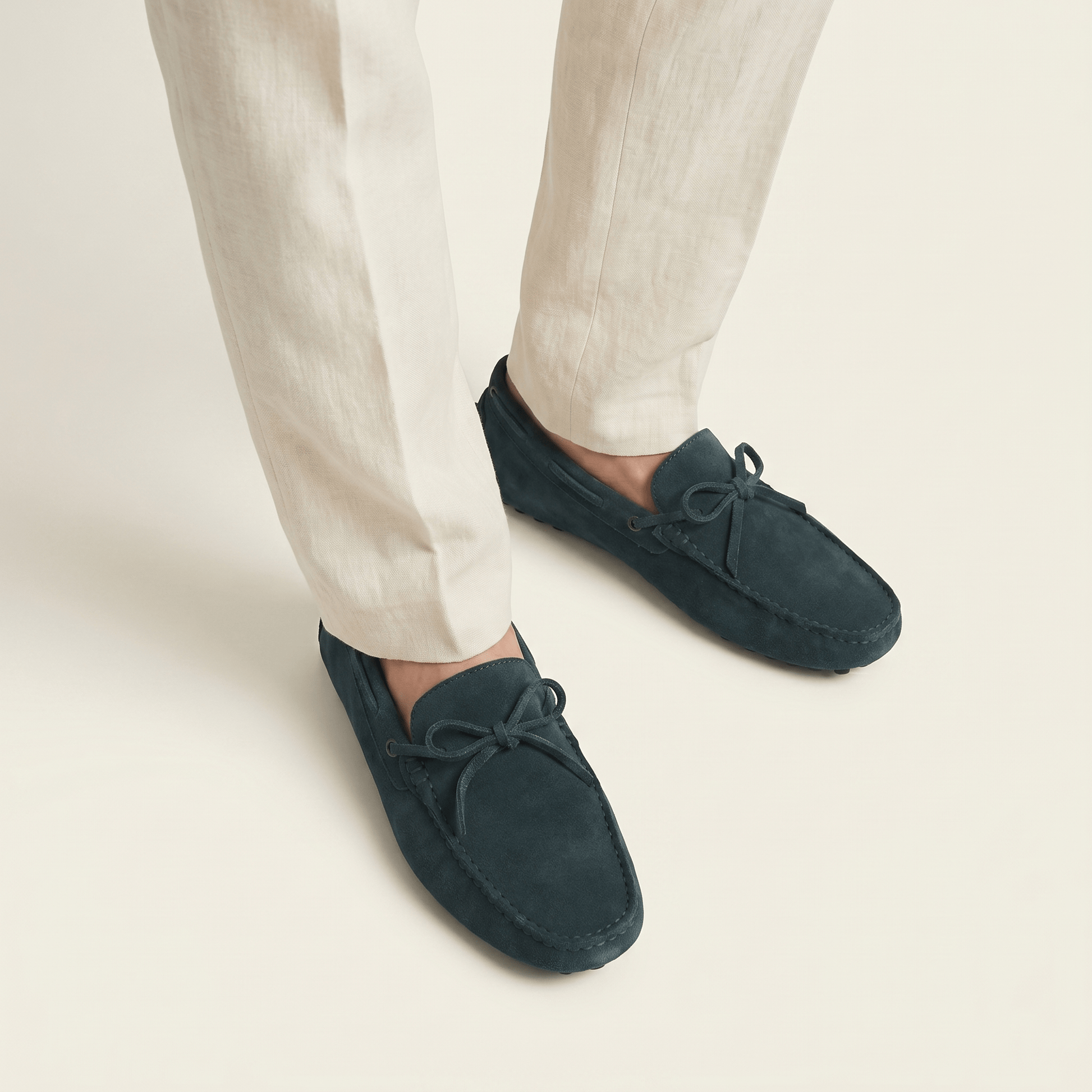 Mocassin à Picots en Daim avec Lacets Décoratifs