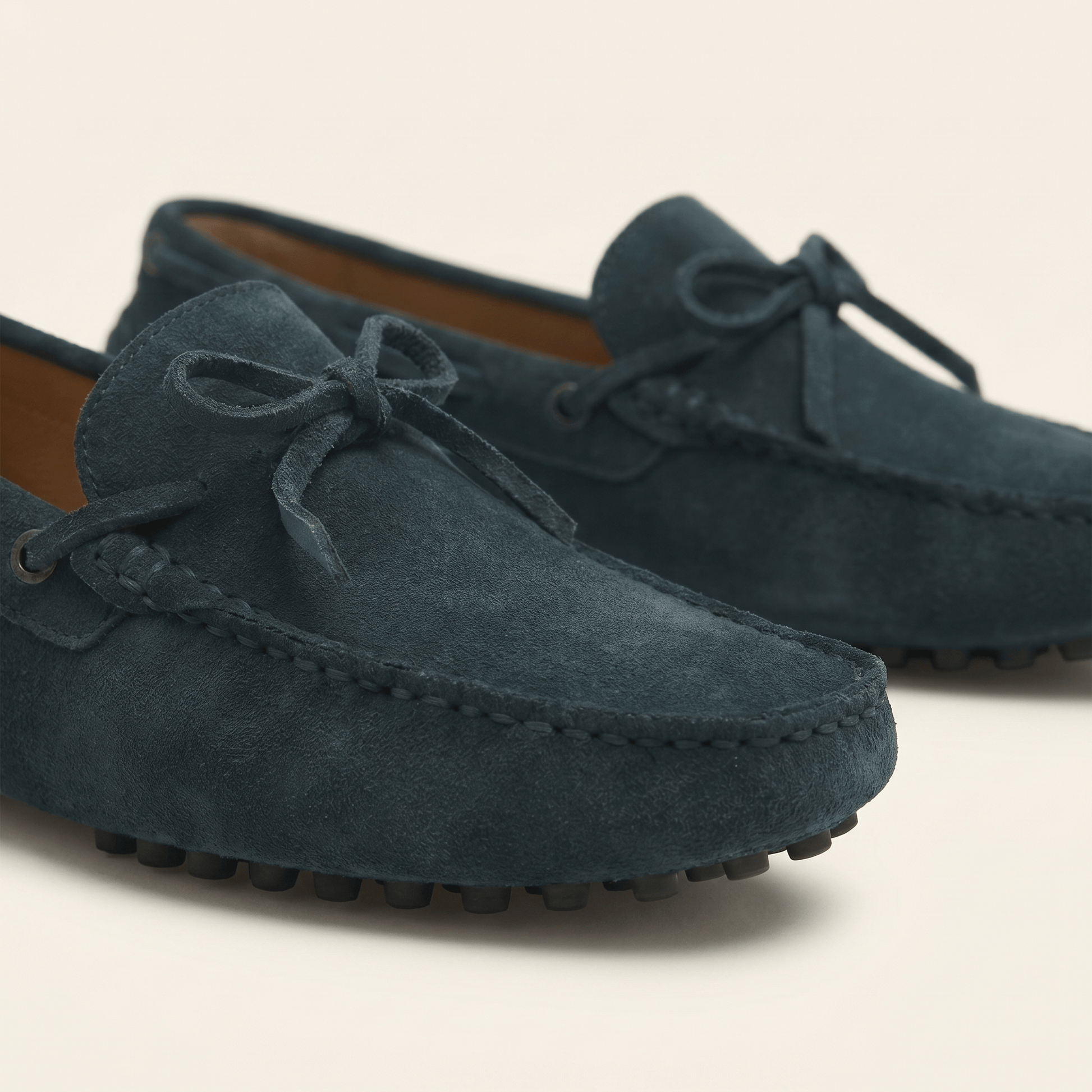 Mocassin à Picots en Daim avec Lacets Décoratifs