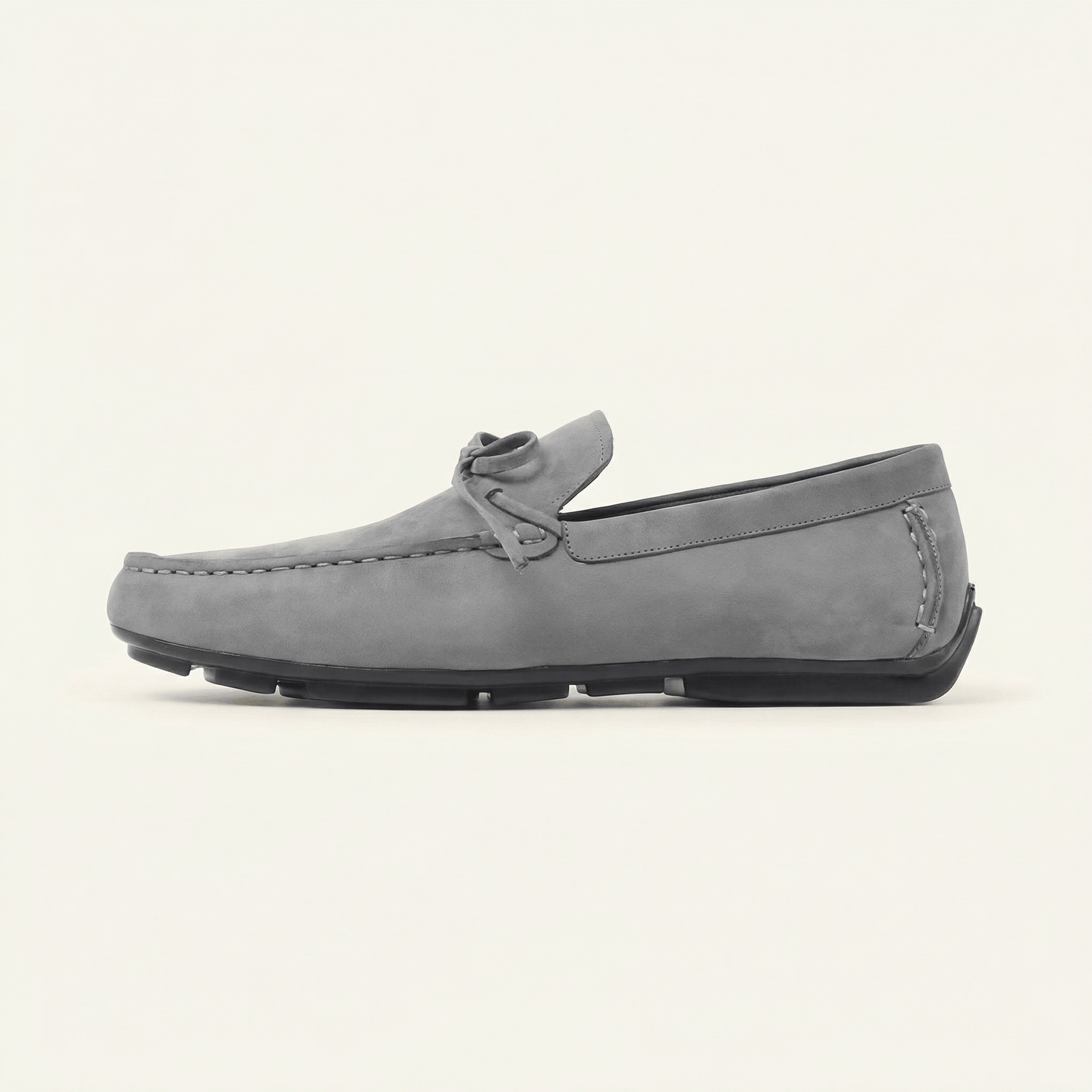 Mocassin Gris à Lacets Décoratifs