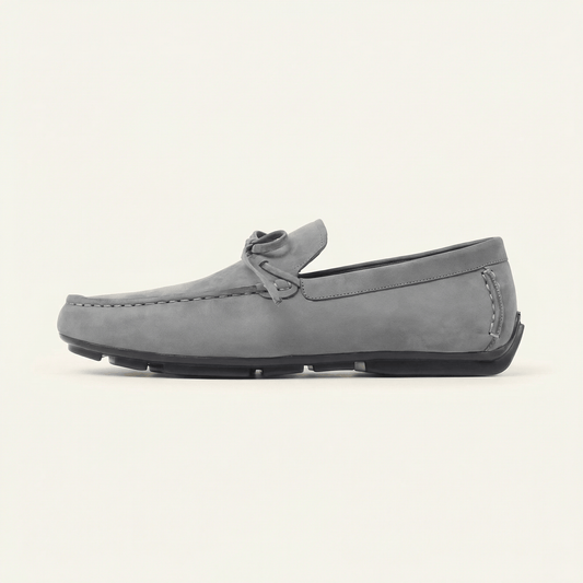 Mocassin Gris à Lacets Décoratifs