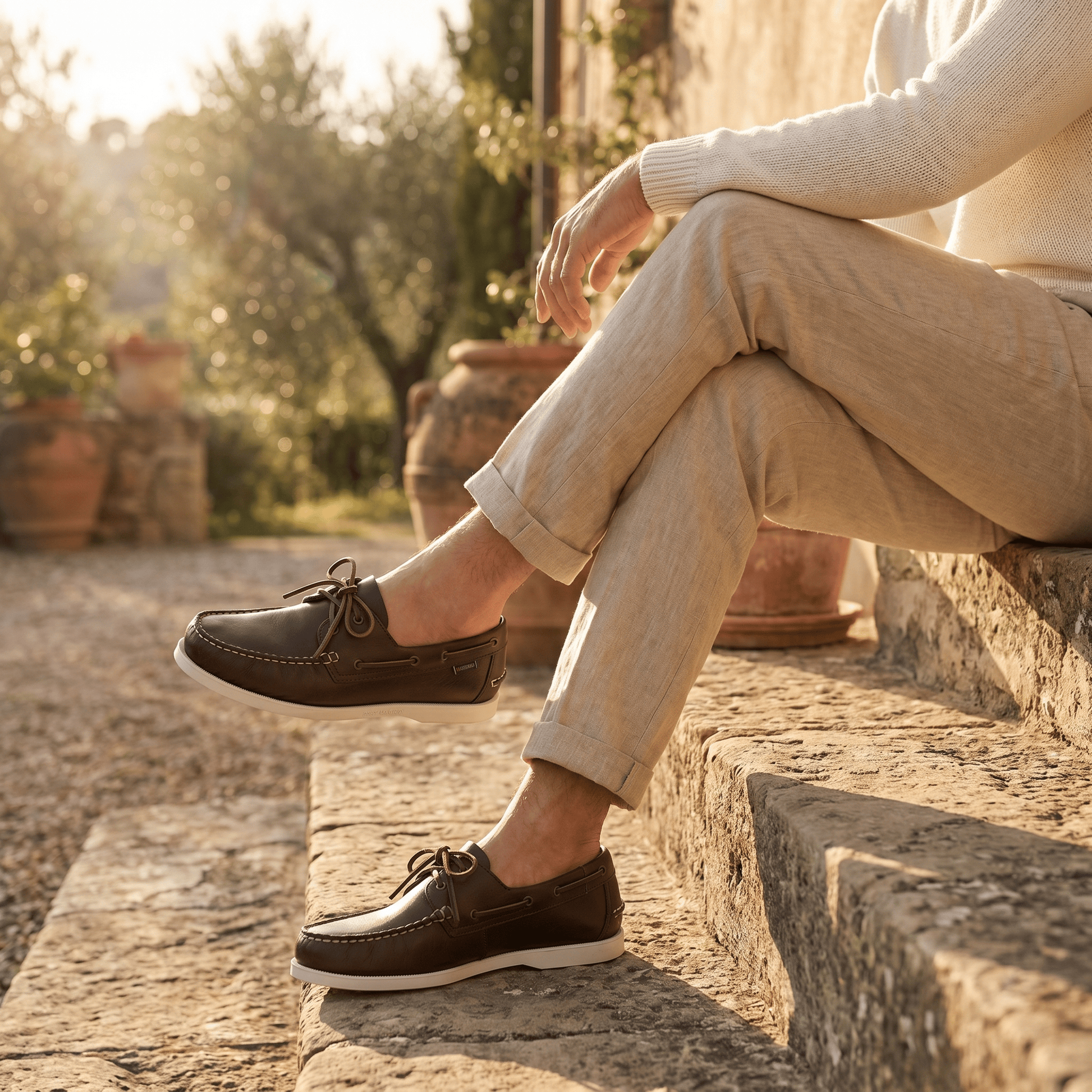 Mocassin Bateau Homme en Cuir