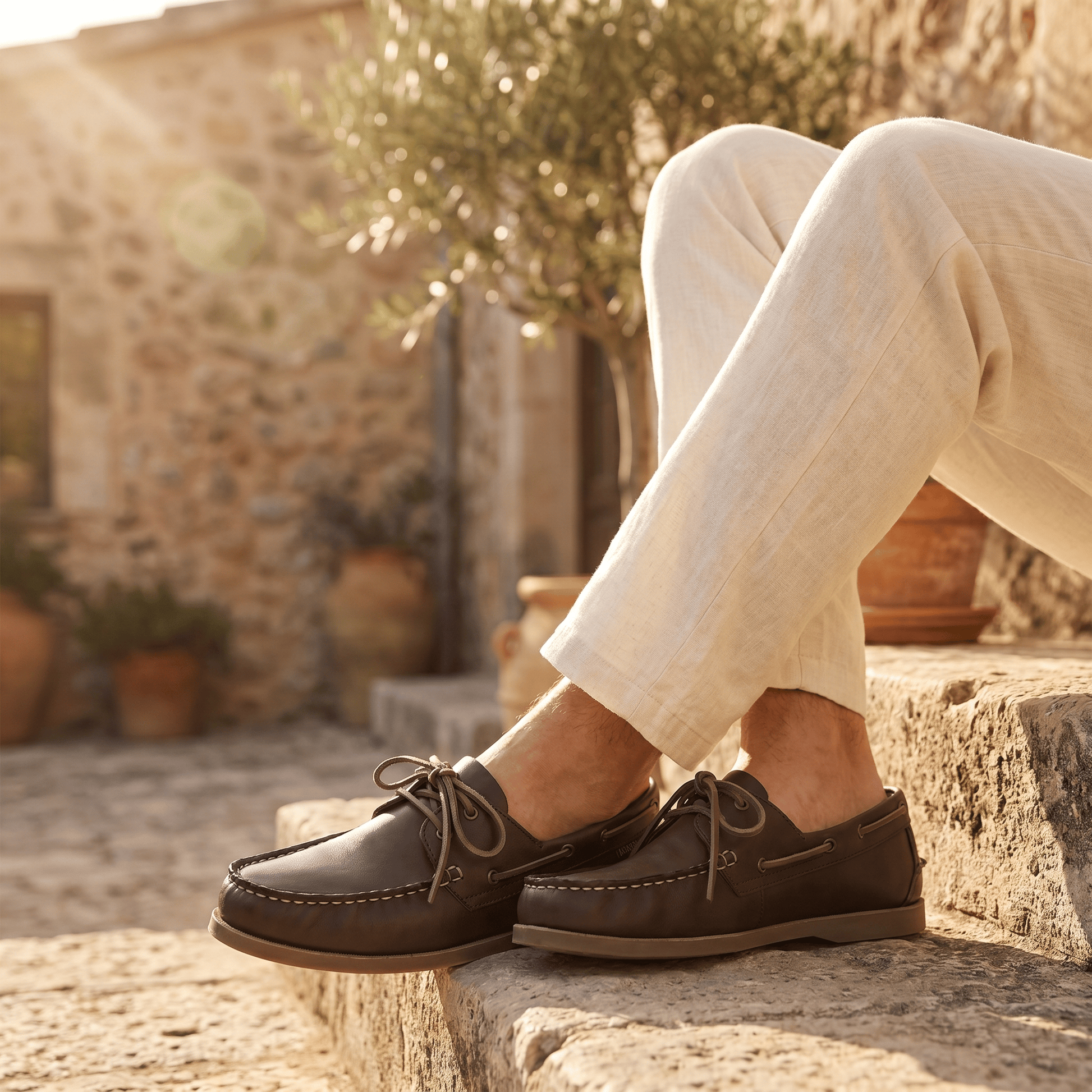 Mocassin Bateau Homme en Cuir