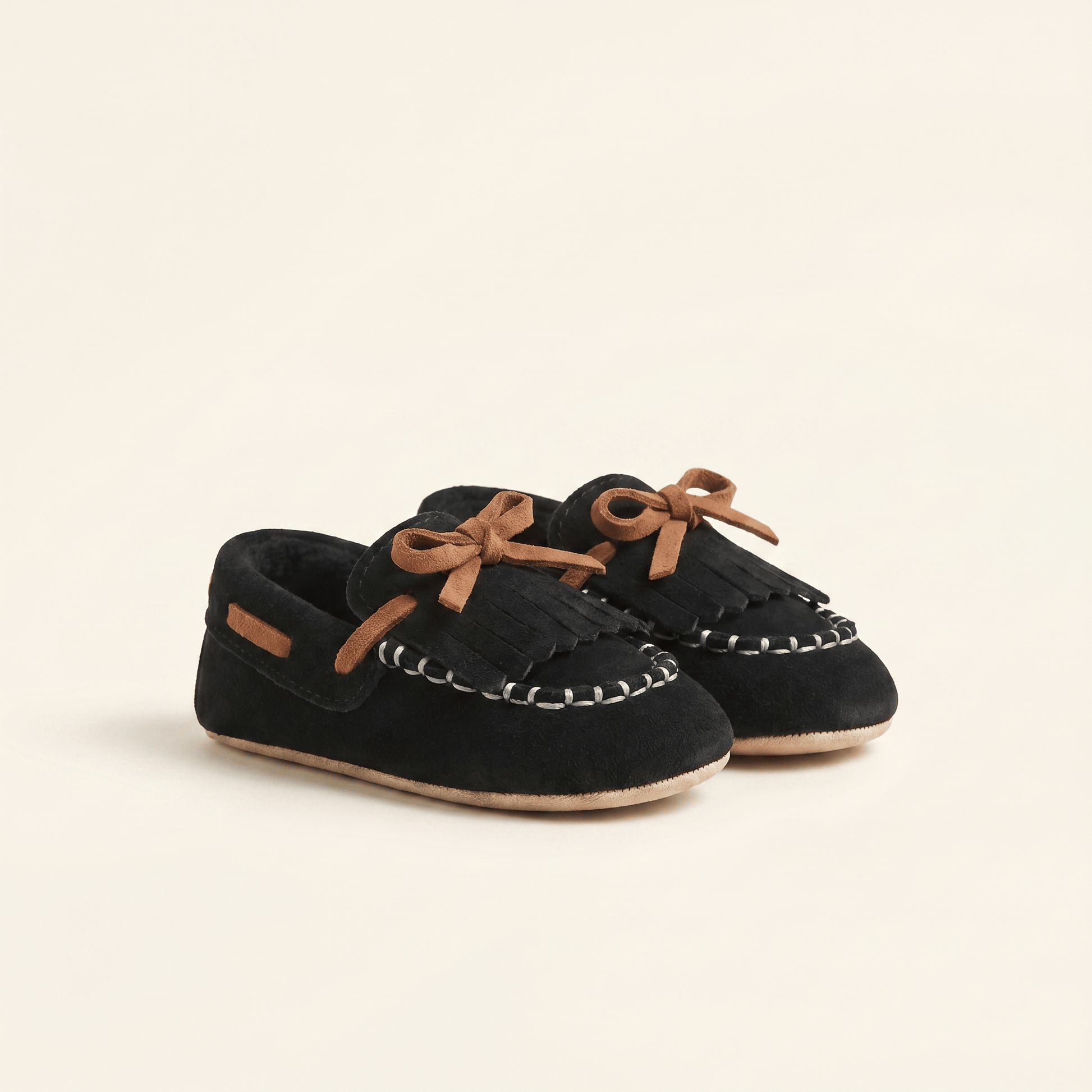Mocassin Bébé à Frange en Cuir Suédé